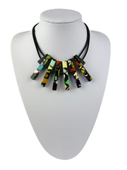 Jackie Brazil "Aztec" Art Deco Resin On Choker Necklace ( N3060 )