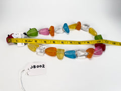 Jackie Brazil "Diamonds" Transparent Summer Frost Flintstone Bone 55cm Necklace ( N0061 )