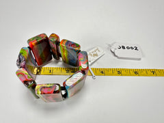 Jackie Brazil "Pop Art" Kandinsky 8 Squares Elasticated Bracelet ( B0376 )