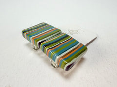 Jackie Brazil "Liquorice" Small Square Winter Mix Clip On Resin Earrings ( E0584 )