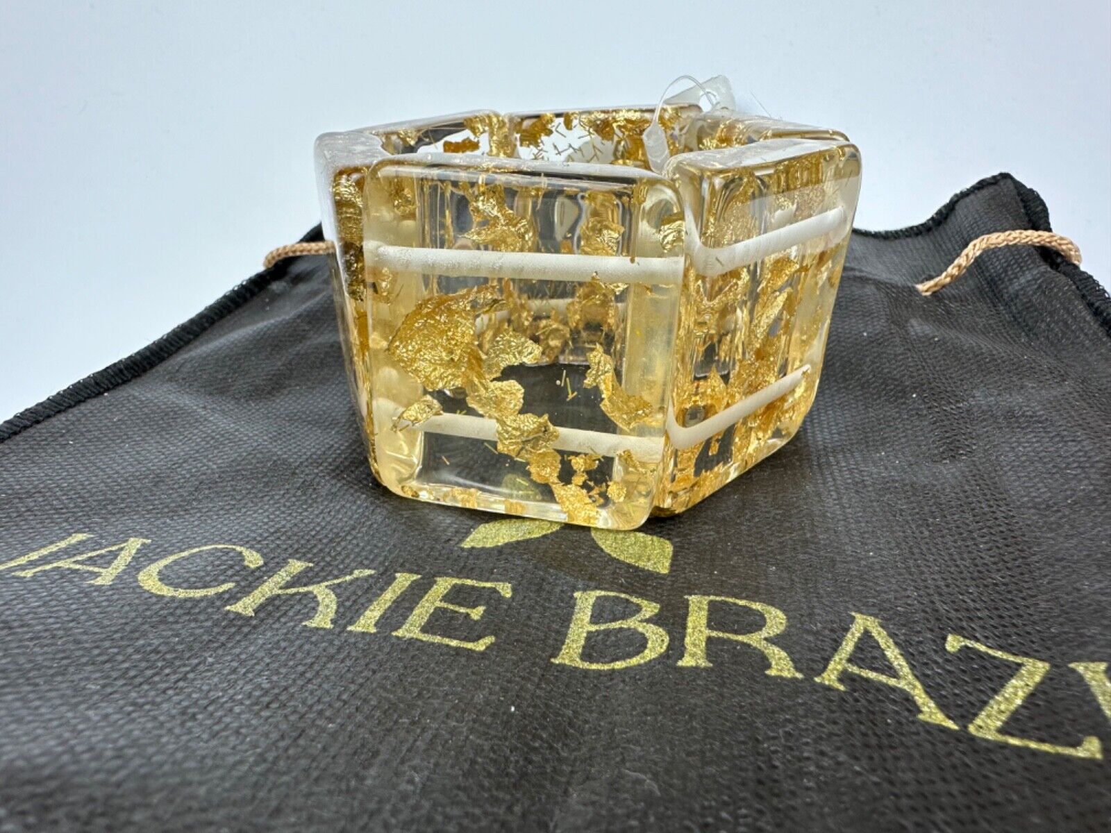 Jackie Brazil "Sabrina" Gold Flakes Elasticated Bracelet ( B0225 )