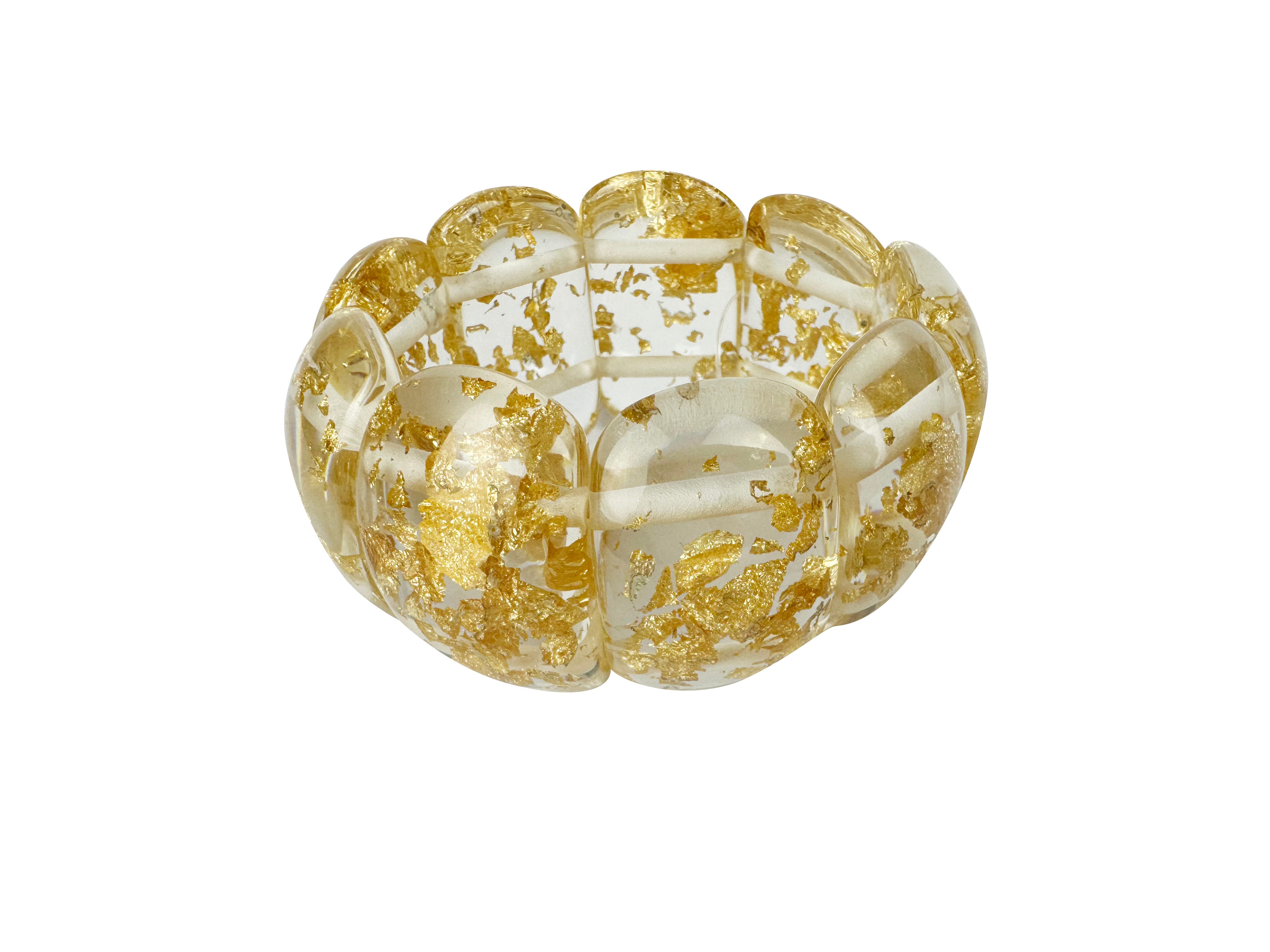 Jackie Brazil "Maria" Gold Flakes Elasticated Bracelet ( B0217 )