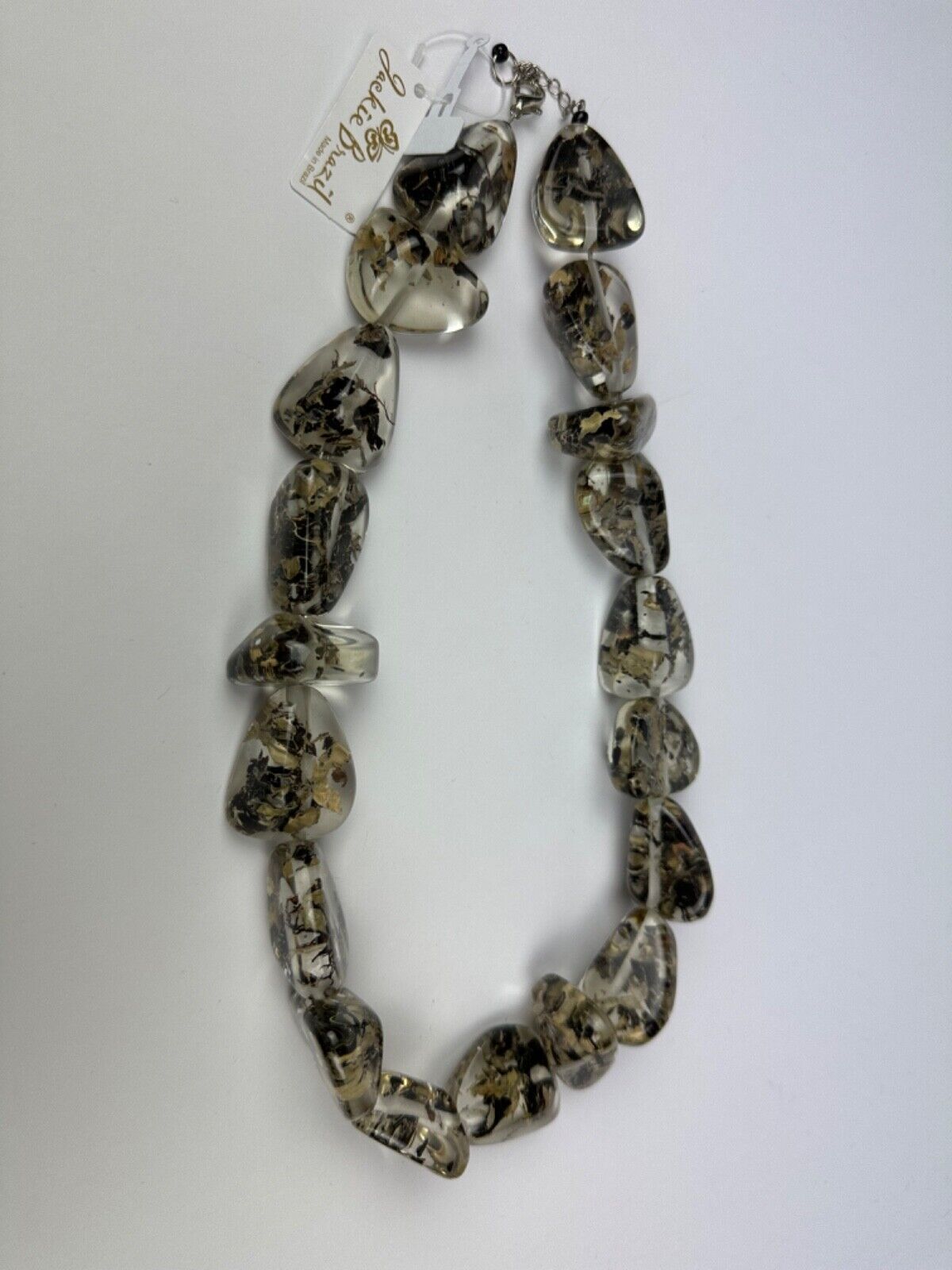 Jackie Brazil "Diamonds" Seaweed Flintstone Bone 55cm Necklace ( N0061 )