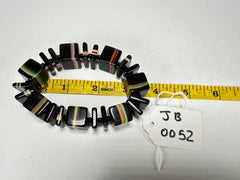 Jackie Brazil "Bar Code" Black & Liquorice Mix Squares Resin Bracelet ( B2201 )