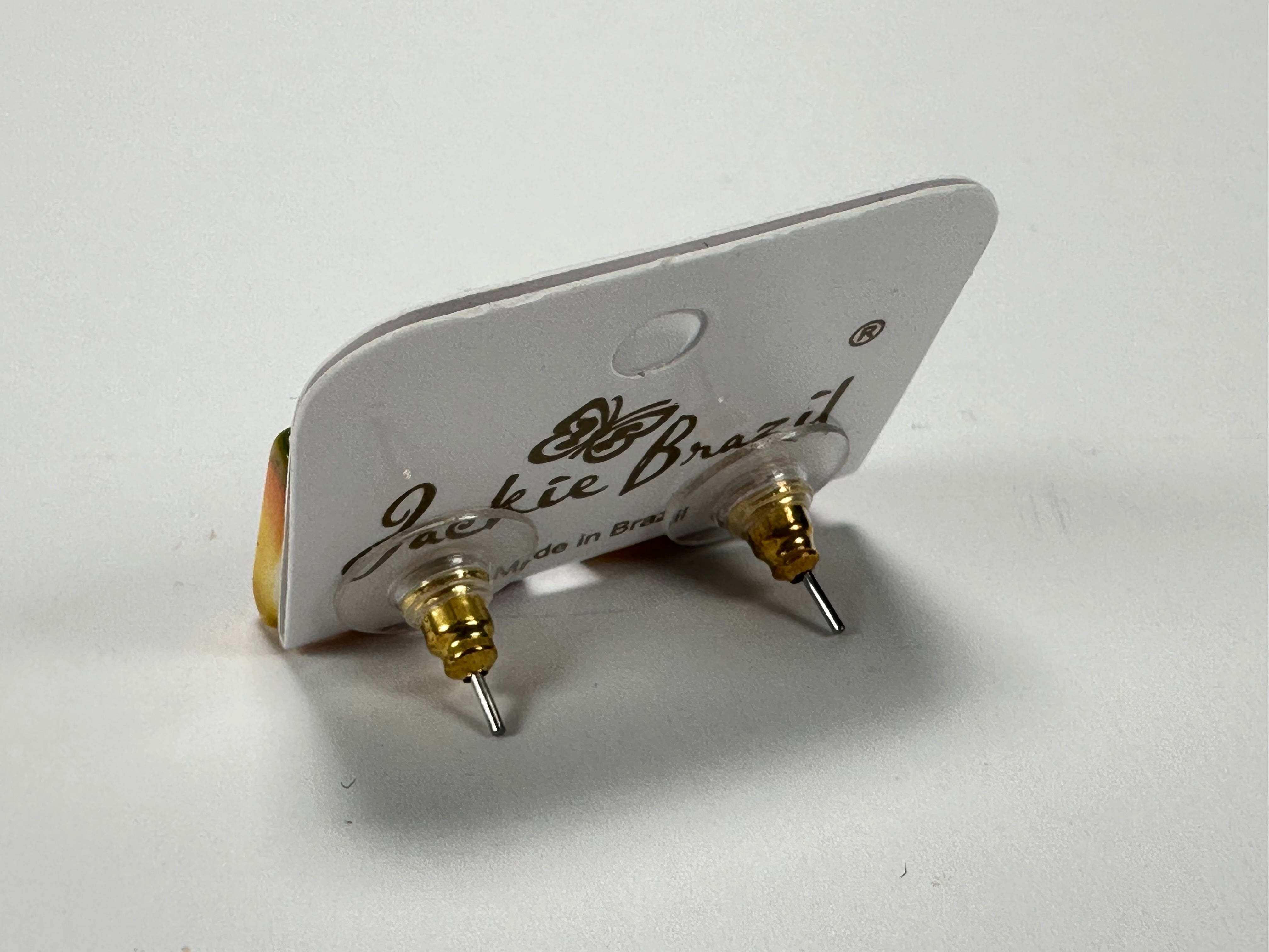 Jackie Brazil "Kandinsky" Small Square Resin Earrings ( E0074 )