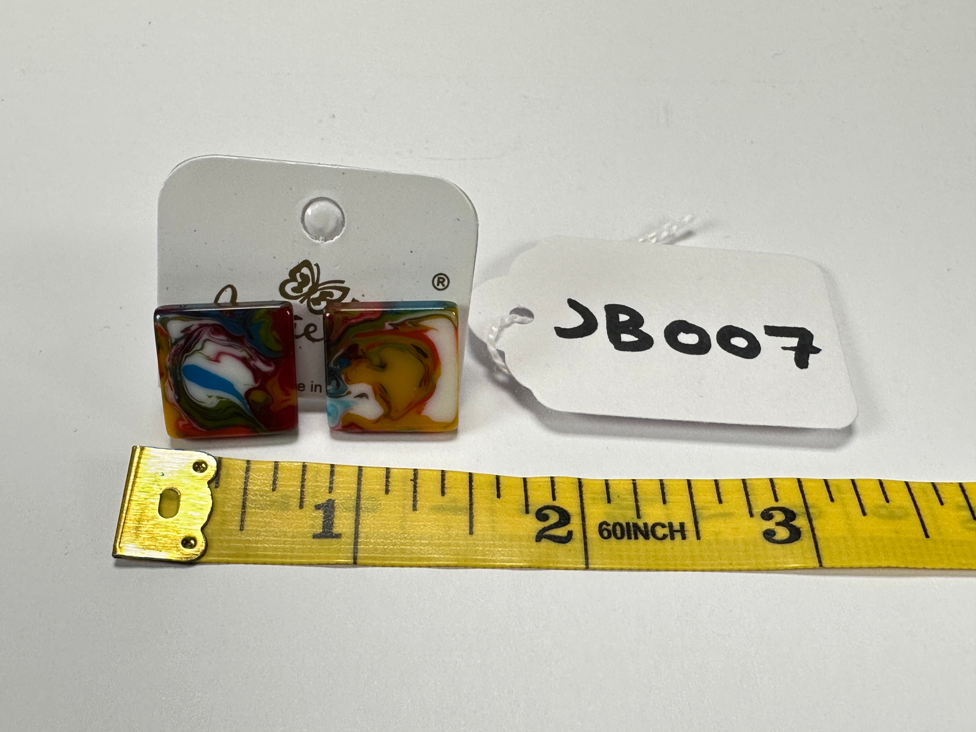 Jackie Brazil "Kandinsky" Small Square Resin Earrings ( E0074 )
