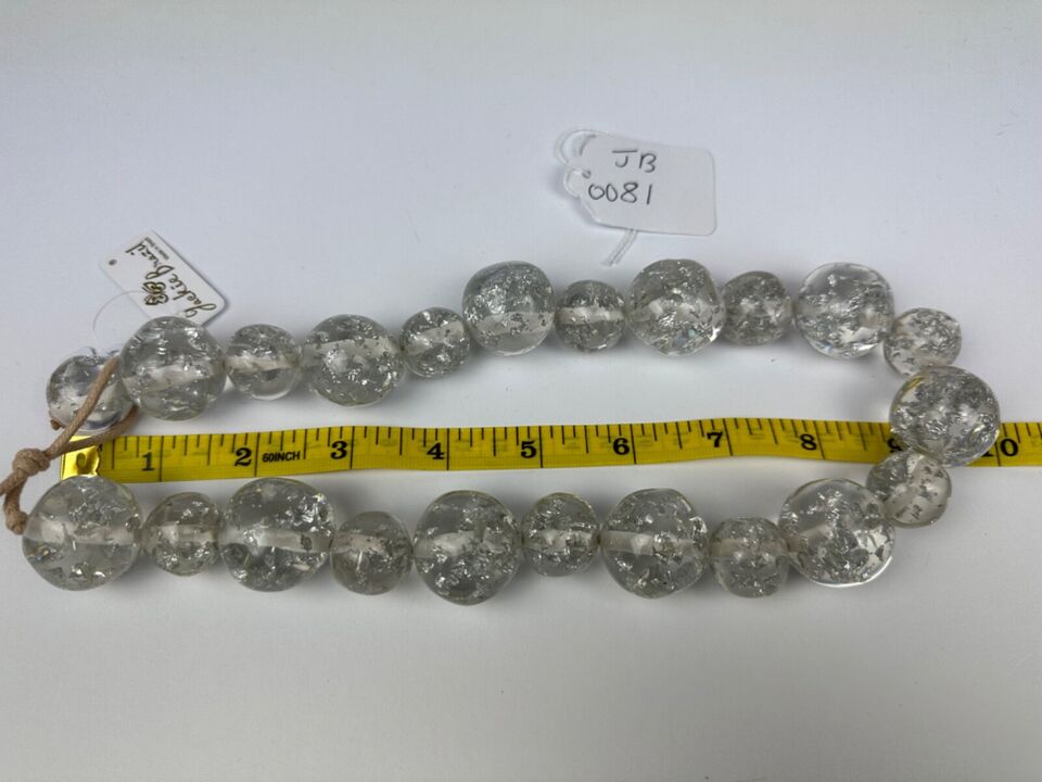 Jackie Brazil "Large spheres"  Short Abstract Silver Flakes Necklace 50cm ( N2692 )