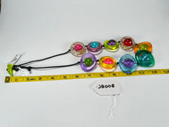 Jackie Brazil "Saturn" Transparent Disc & Ball On String Short 50cm Necklace ( N0051 )