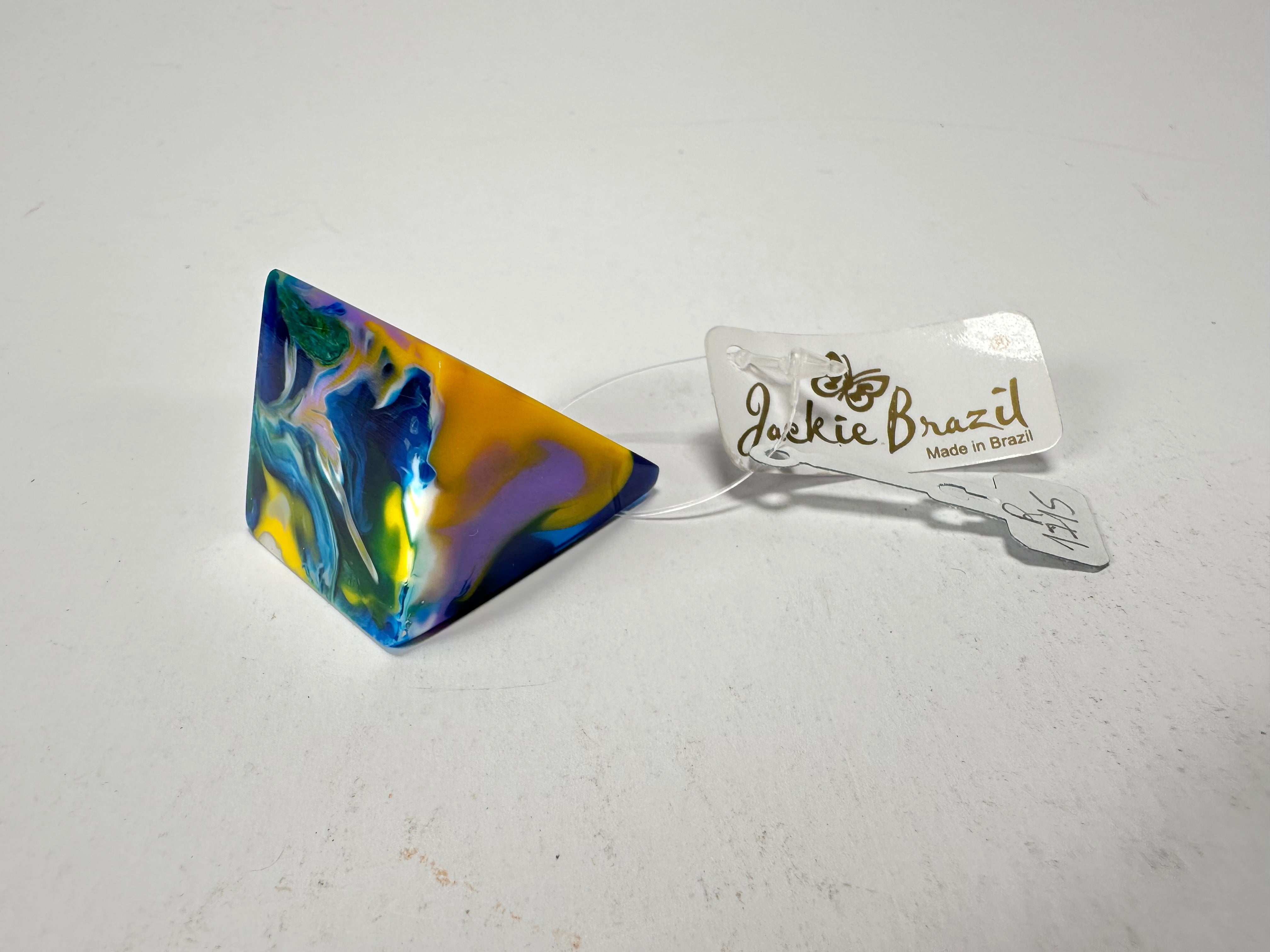 Jackie Brazil "Marble" Large Square Resin Ring ( R1715 ) Size UK T / USA 9.5