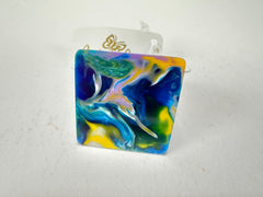Jackie Brazil "Marble" Large Square Resin Ring ( R1715 ) Size UK T / USA 9.5