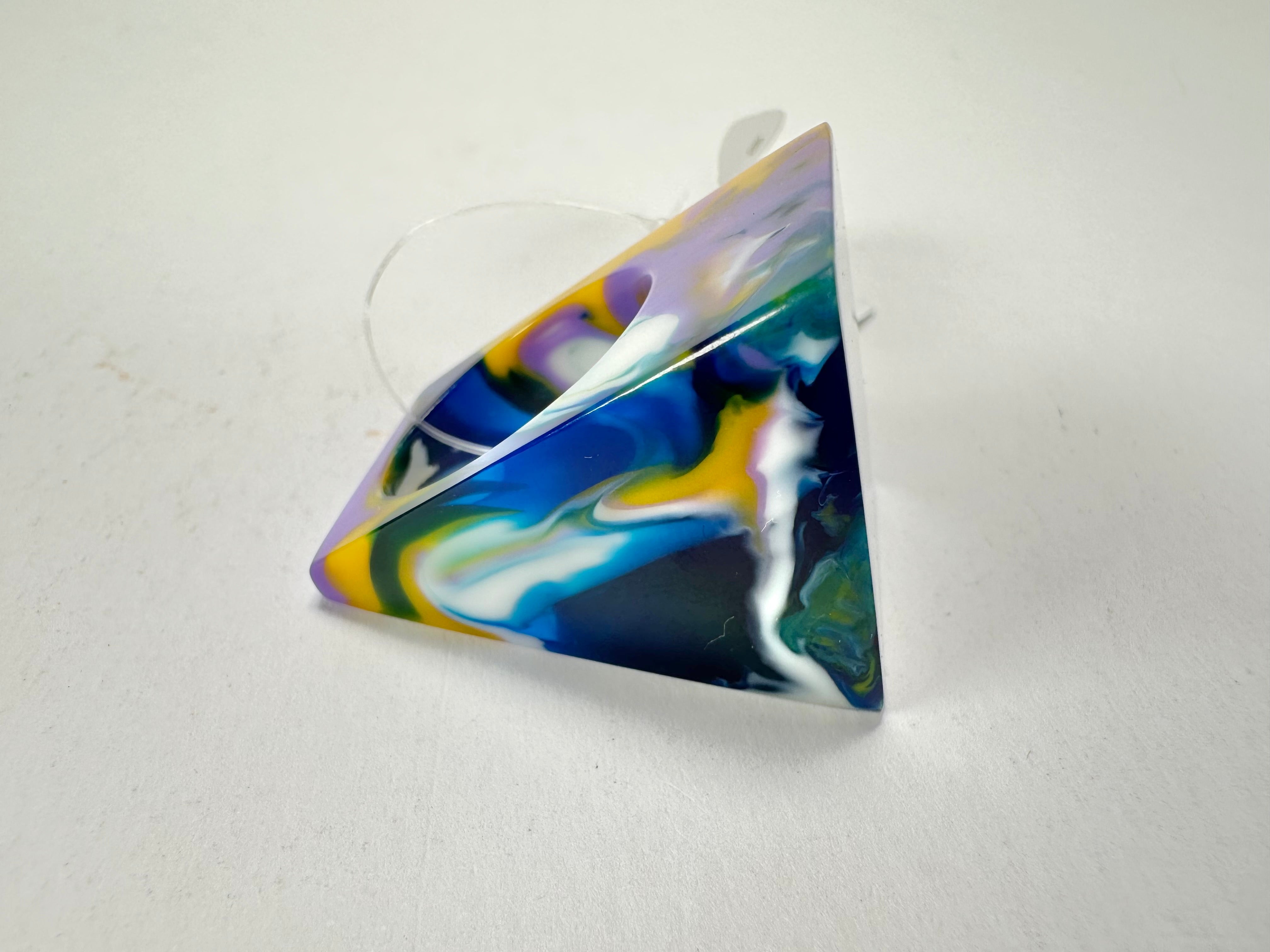 Jackie Brazil "Marble" Large Square Resin Ring ( R1715 ) Size UK T / USA 9.5