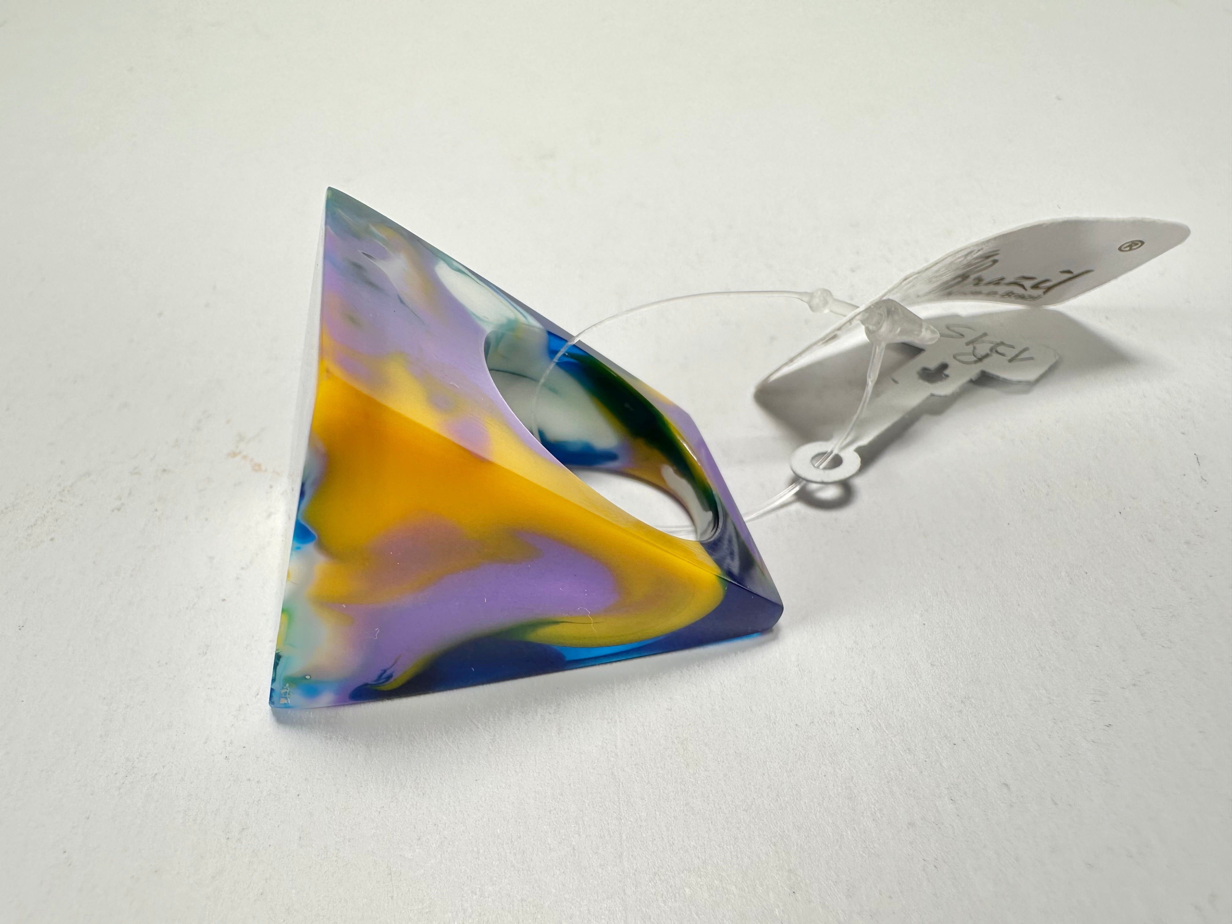 Jackie Brazil "Marble" Large Square Resin Ring ( R1715 ) Size UK T / USA 9.5