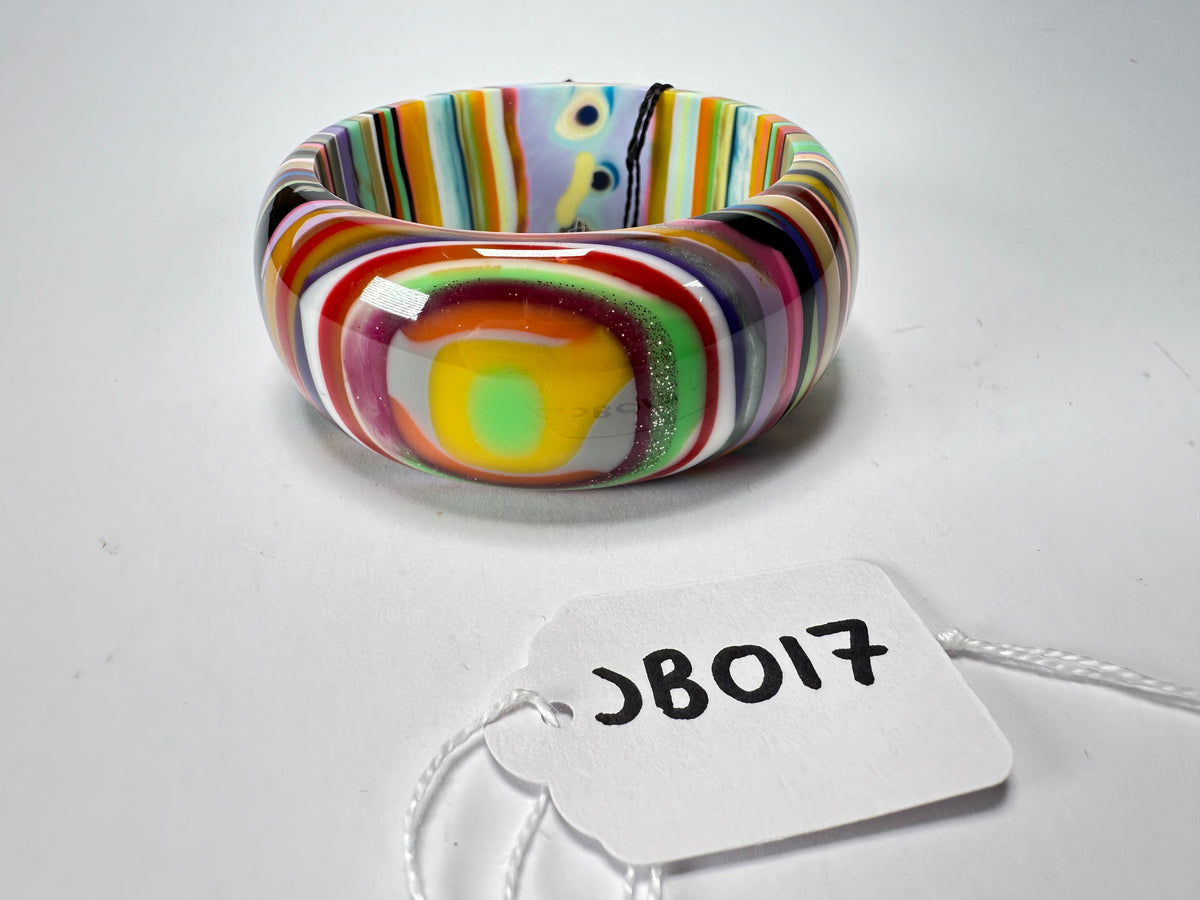 Jackie Brazil "All Sorts "Liquorice w/Cat Eye Mix Colours 3.4cm Bangle ( B2444 )