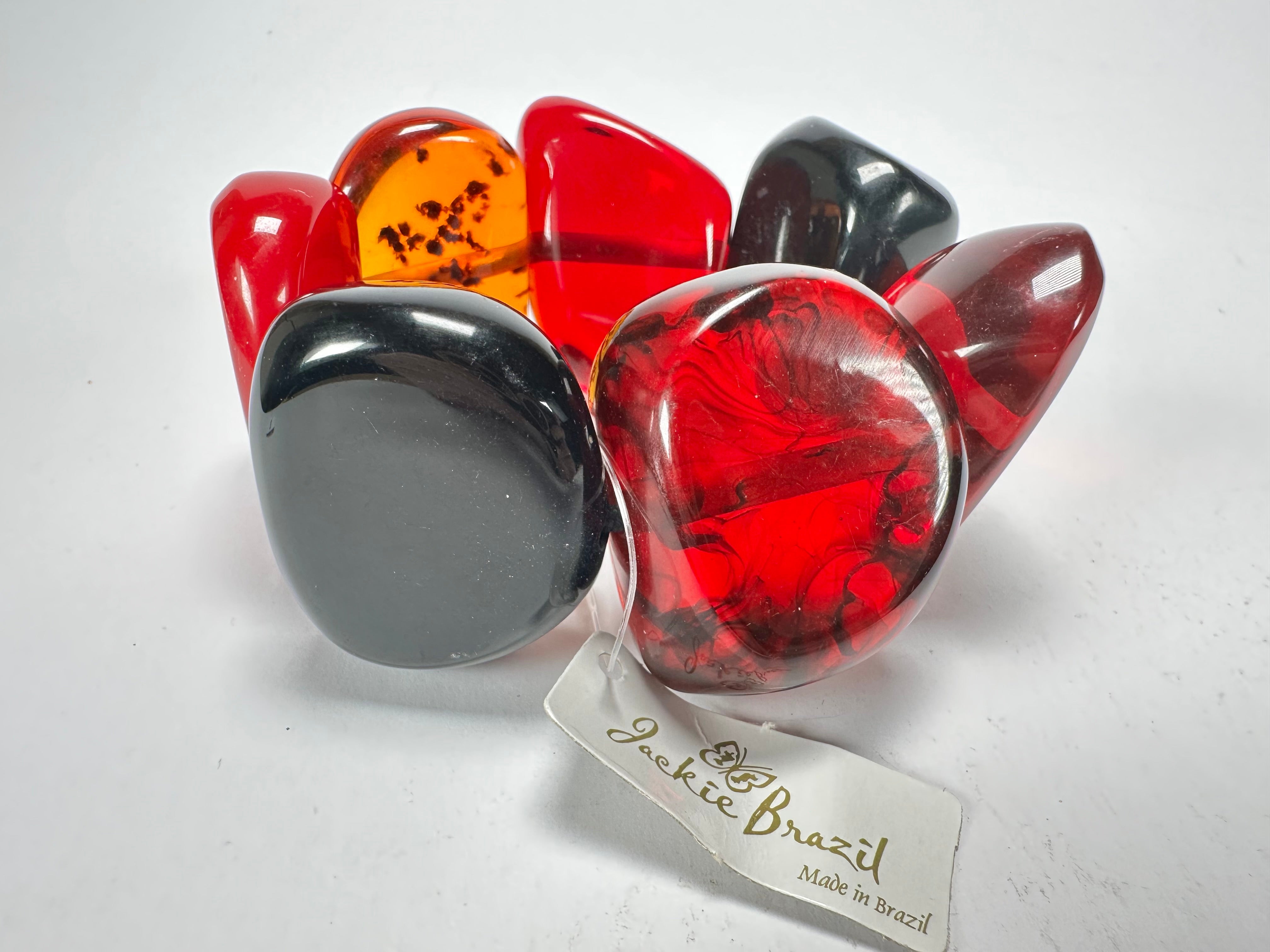 Jackie Brazil "Cusco" Passion Mix Large Stones Elasticated Bracelet ( B1350 )
