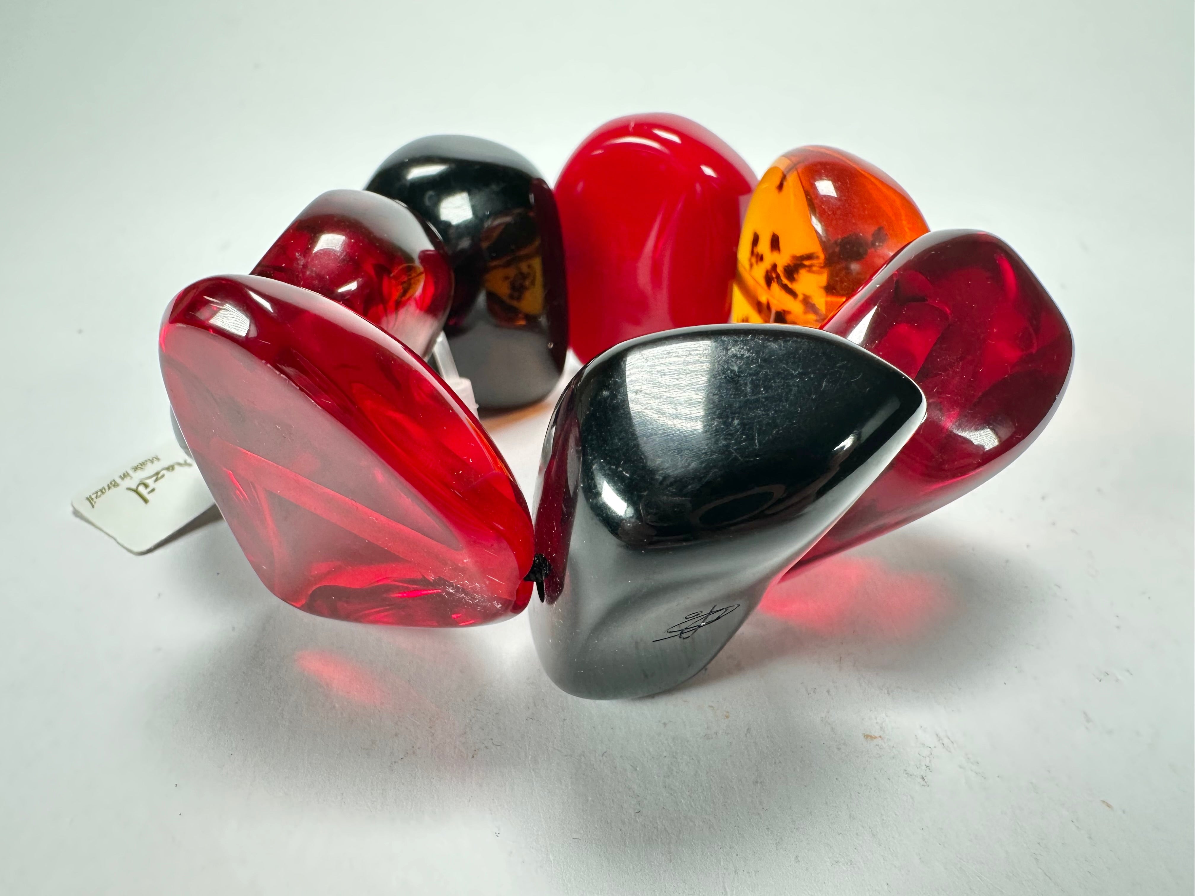 Jackie Brazil "Cusco" Passion Mix Large Stones Elasticated Bracelet ( B1350 )