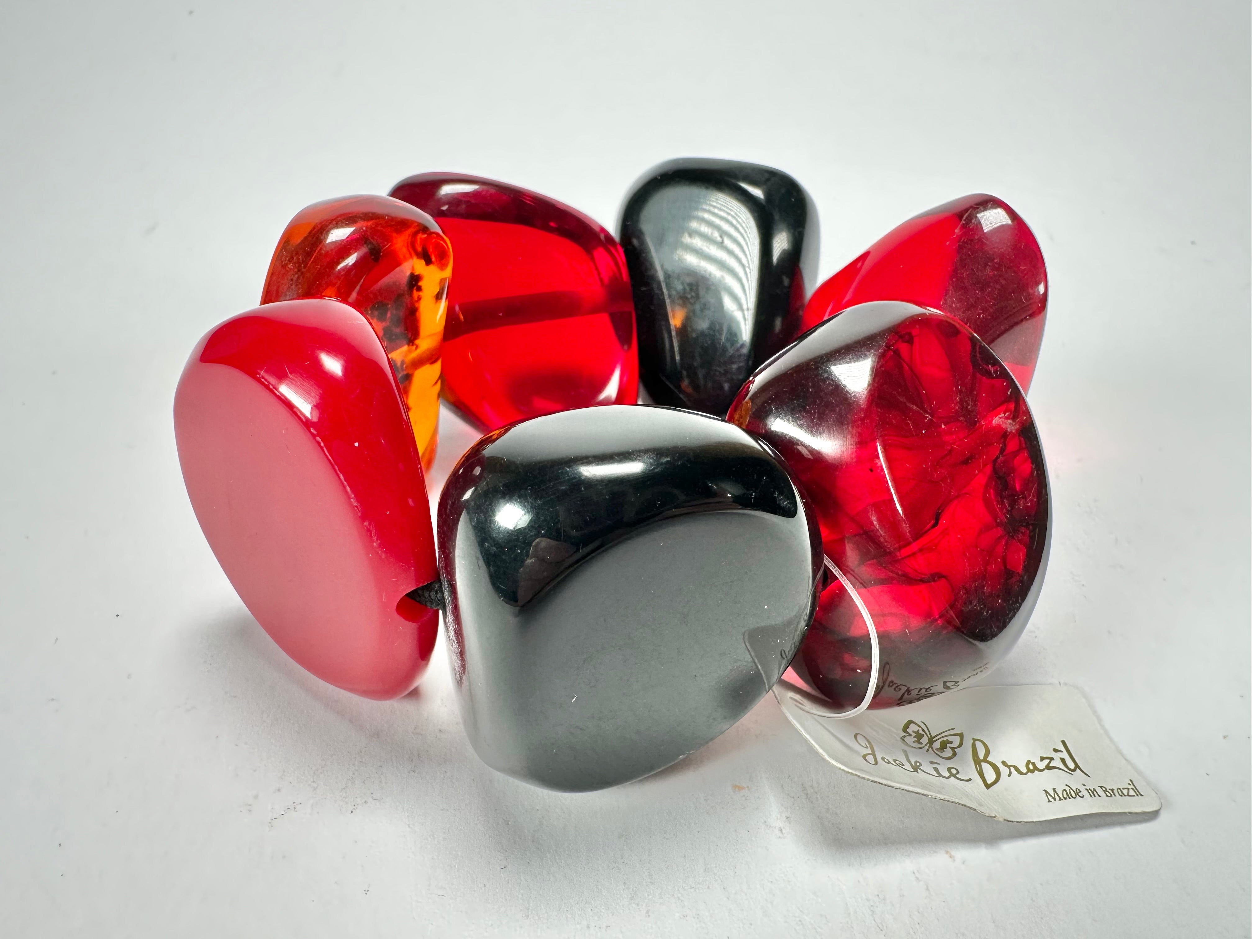 Jackie Brazil "Cusco" Passion Mix Large Stones Elasticated Bracelet ( B1350 )