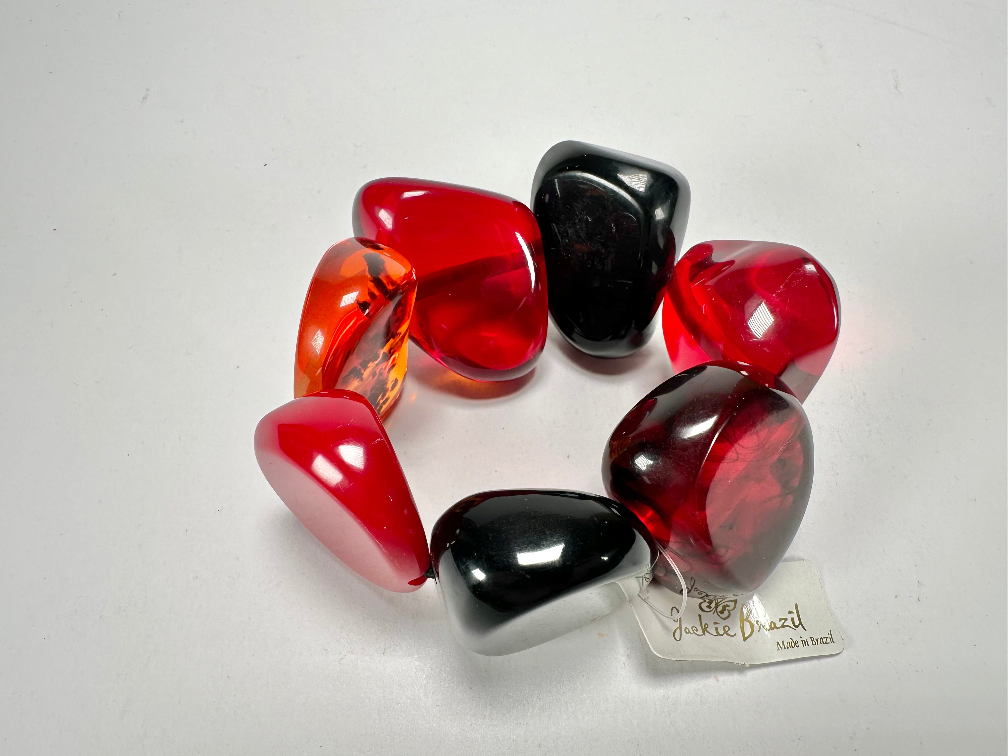 Jackie Brazil "Cusco" Passion Mix Large Stones Elasticated Bracelet ( B1350 )