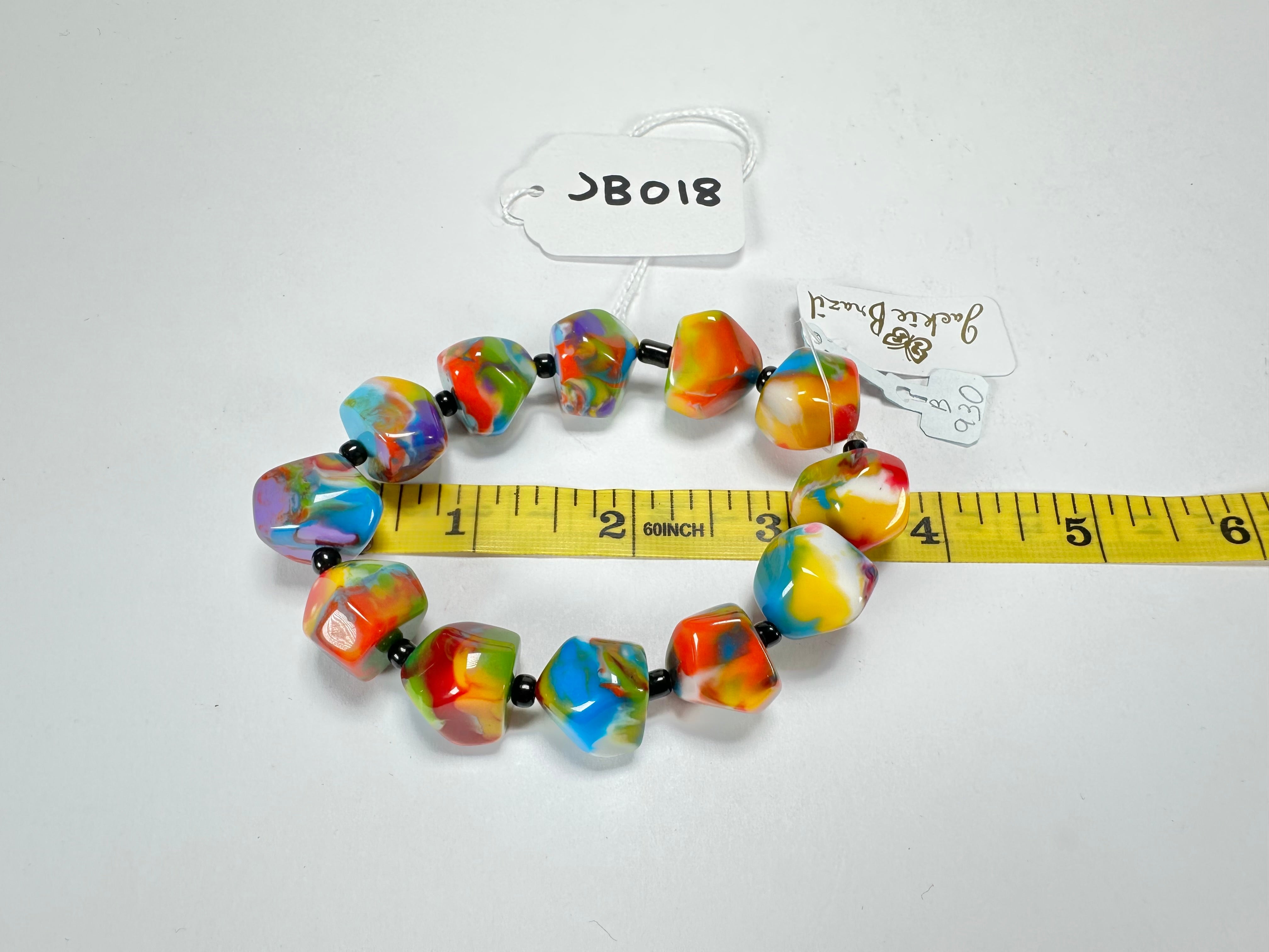 Jackie Brazil "Camille" Kandinsky Small Abstract Stones Resin Bracelet ( B0930 )