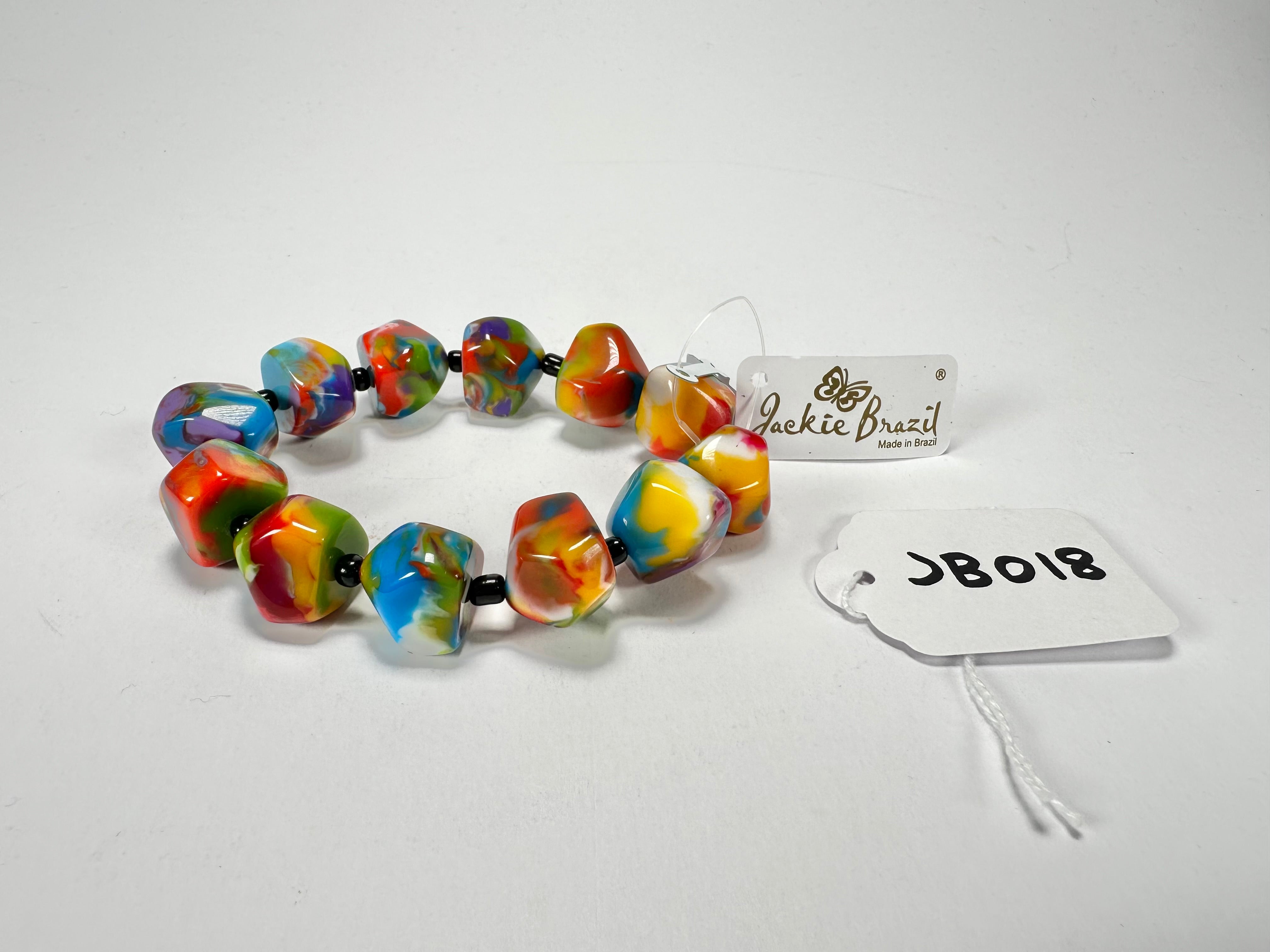 Jackie Brazil "Camille" Kandinsky Small Abstract Stones Resin Bracelet ( B0930 )
