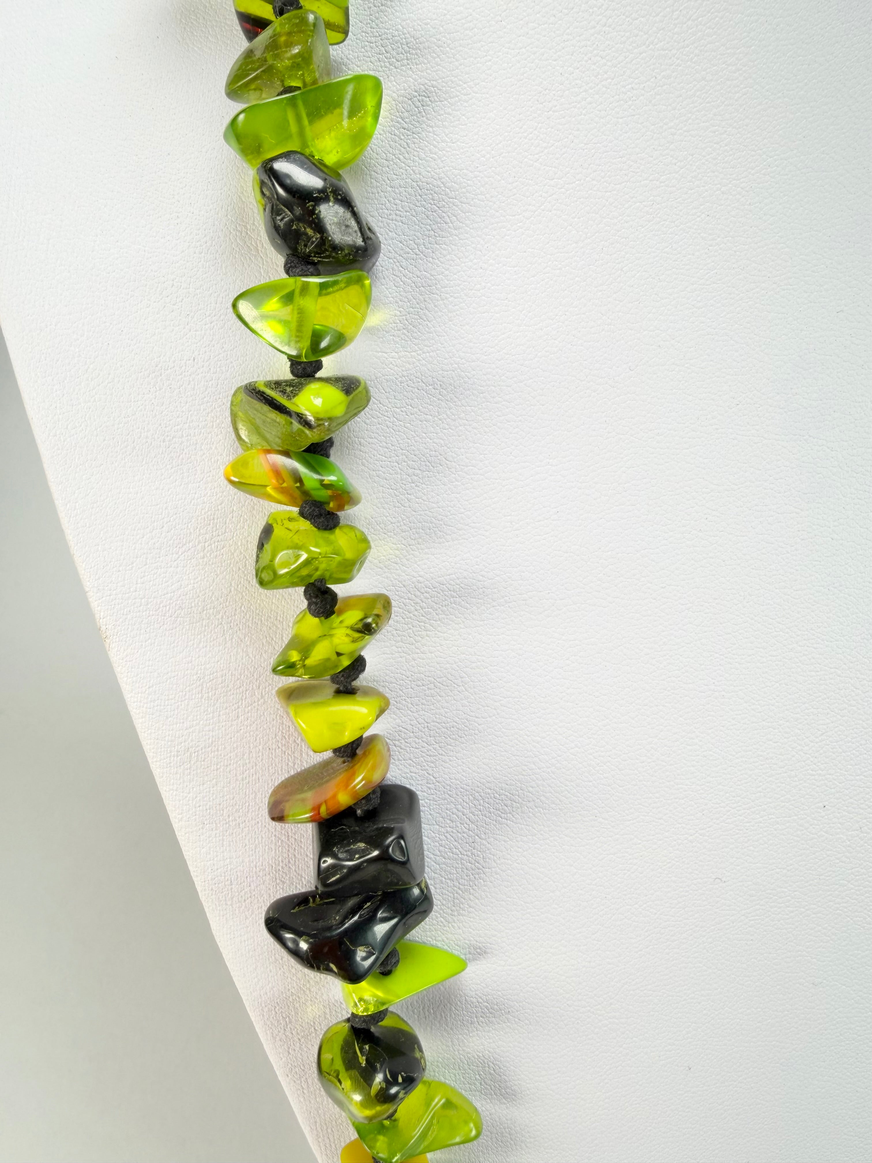 Jackie Brazil "Orient Express" 1 Strand Small Light Green Mix Bead Long 110cm Necklace ( N3571 )