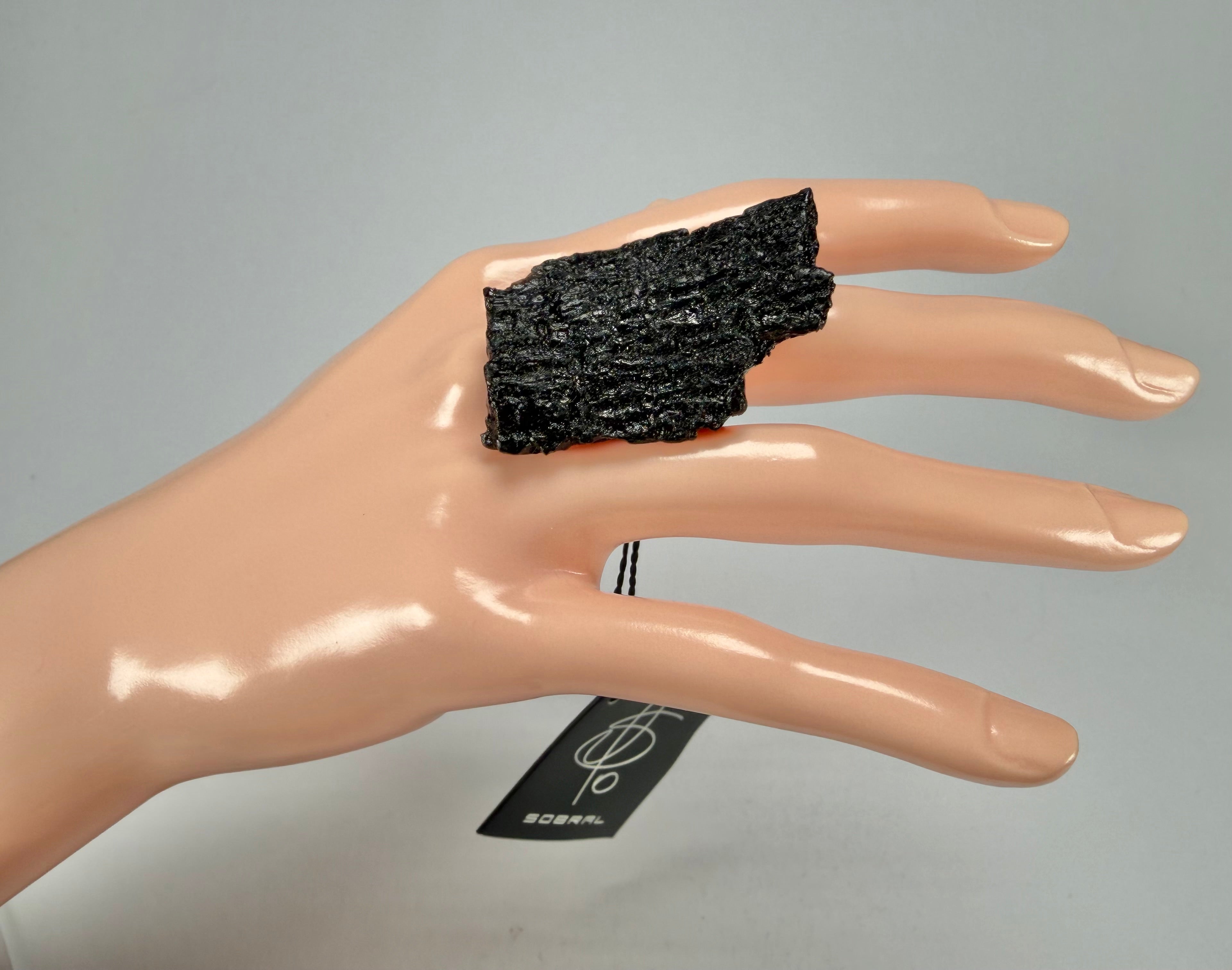 Jackie Brazil "Dark Black" Charcoal Resin Ring ( R2782 ) UK Q / USA 8