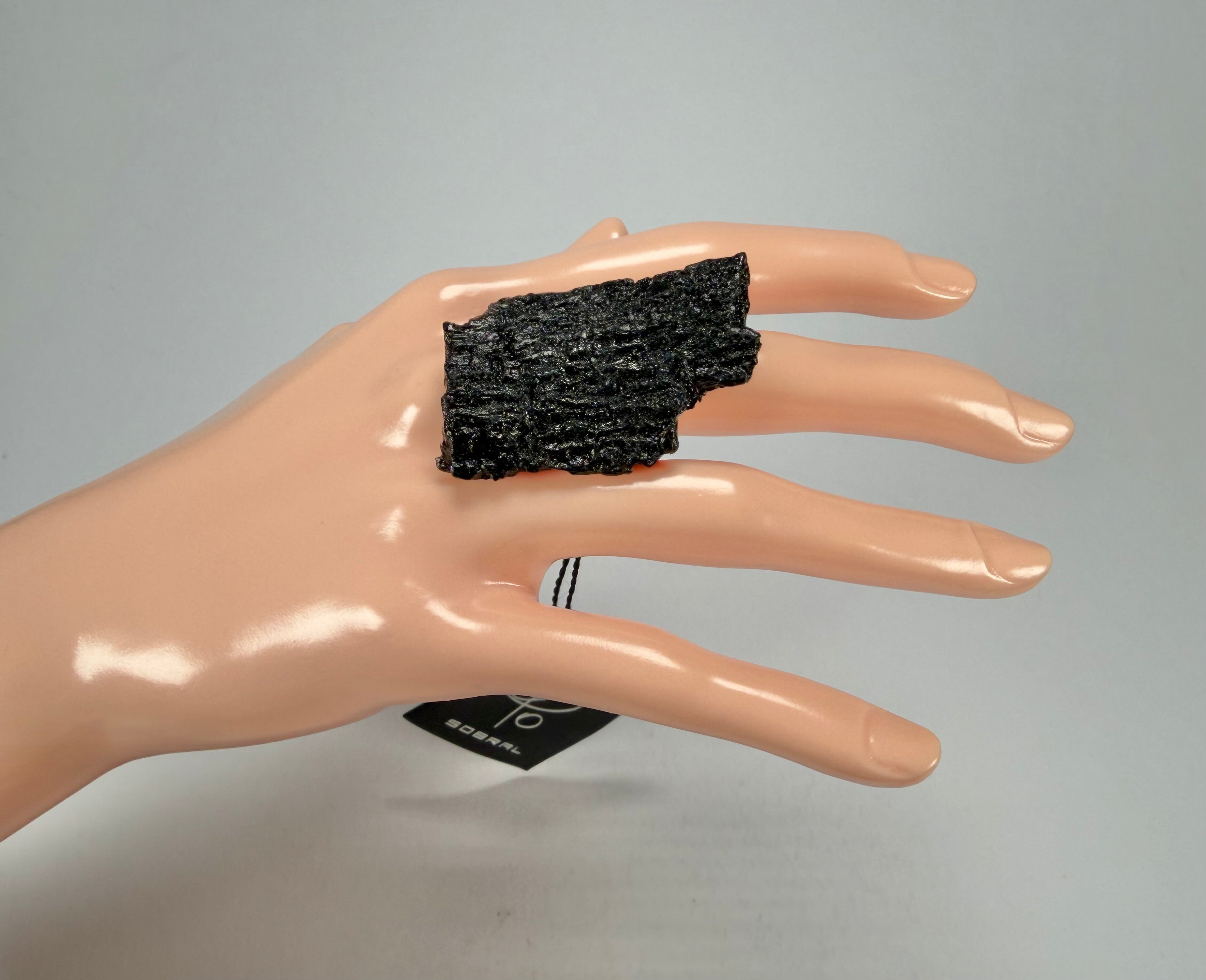 Jackie Brazil "Dark Black" Charcoal Resin Ring ( R2782 ) UK Q / USA 8