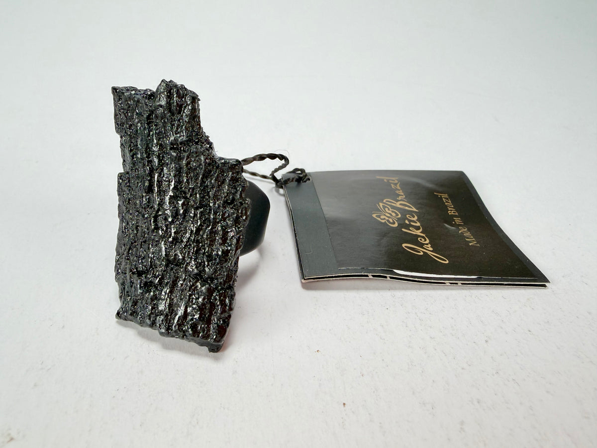 Jackie Brazil "Dark Black" Charcoal Resin Ring ( R2782 ) UK Q / USA 8
