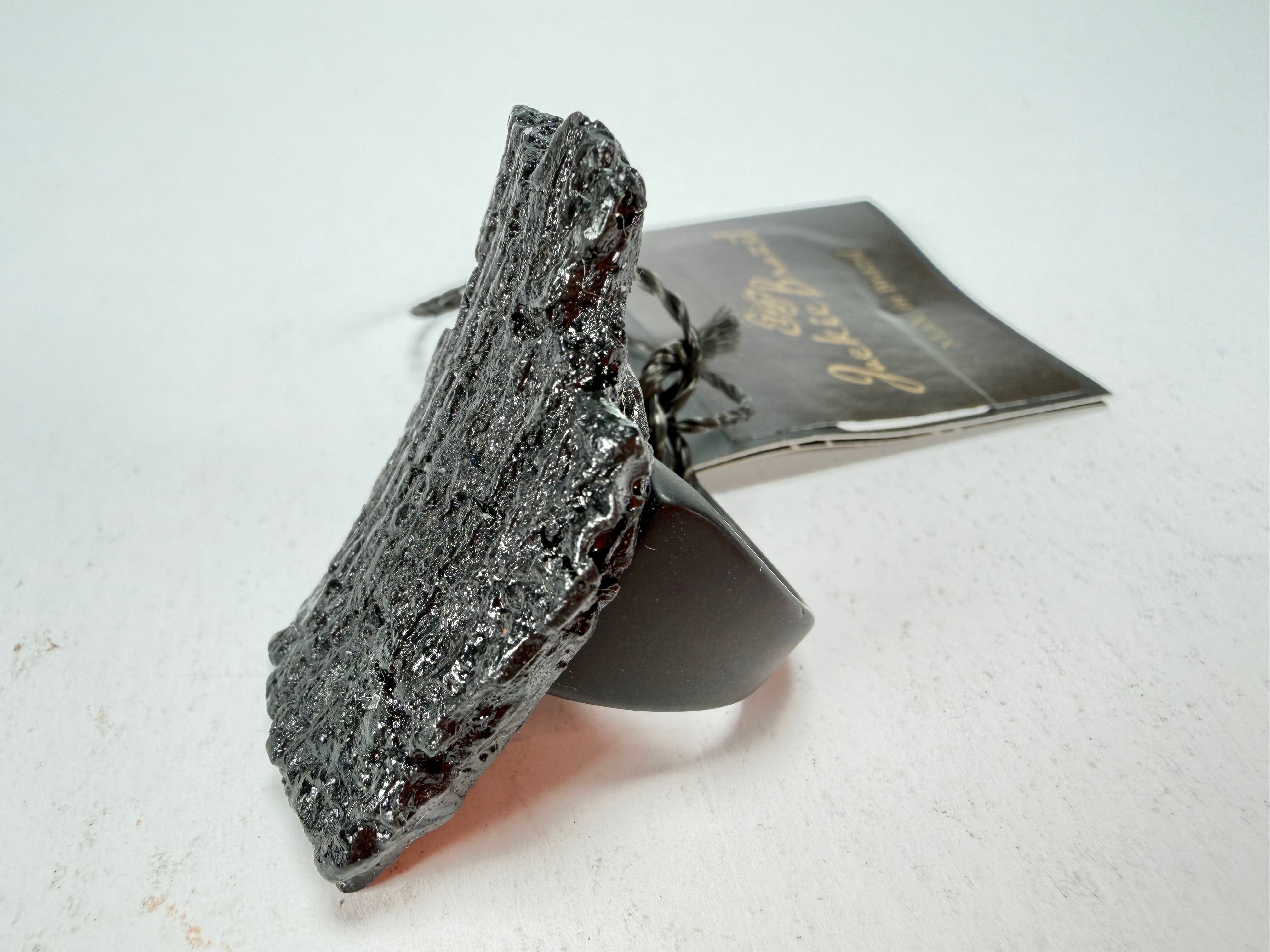 Jackie Brazil "Dark Black" Charcoal Resin Ring ( R2782 ) UK Q / USA 8