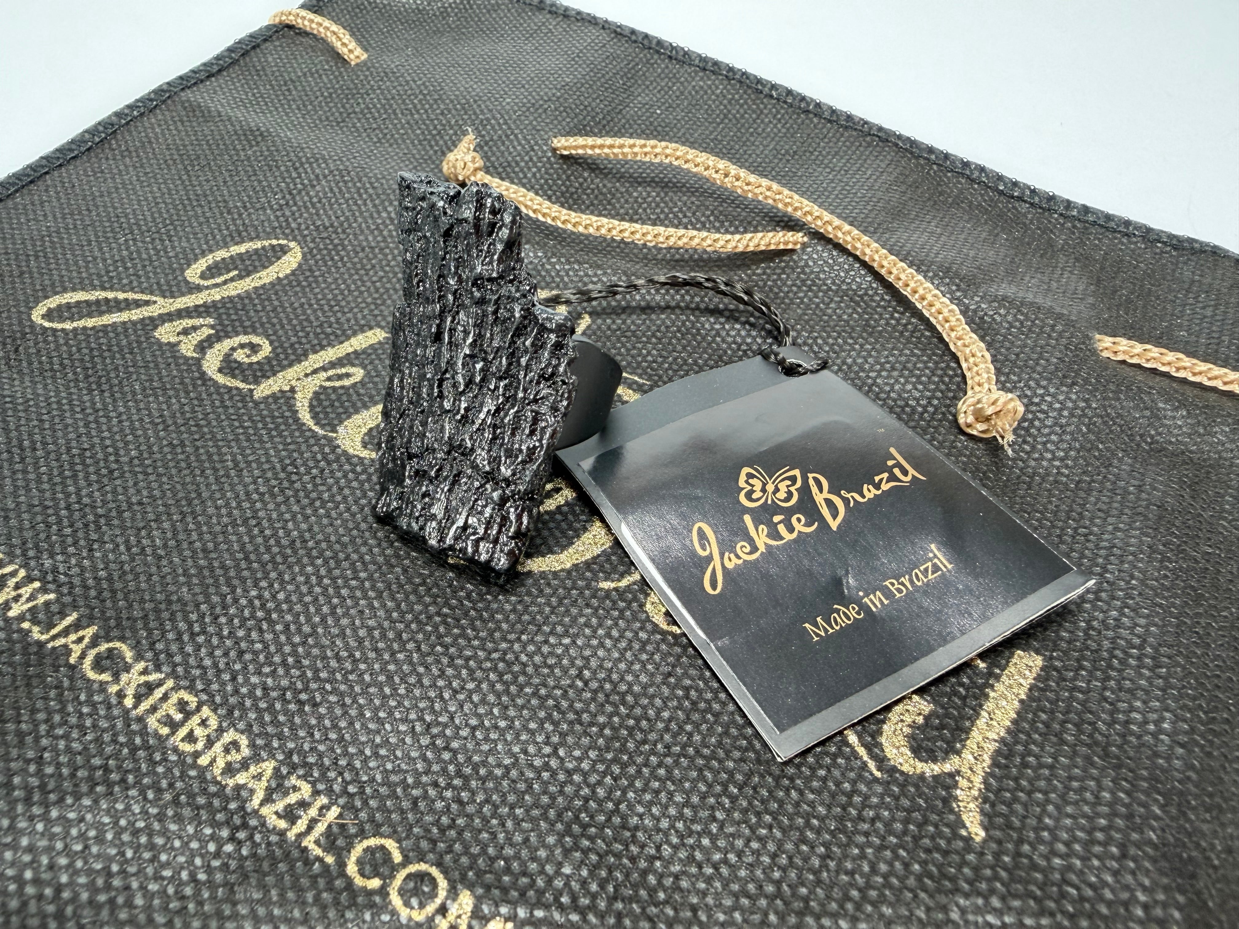 Jackie Brazil "Dark Black" Charcoal Resin Ring ( R2782 ) UK Q / USA 8