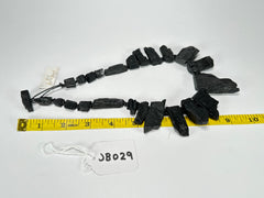 Jackie Brazil "Black Pieces" Charcoal Large Choker Necklace ( N2730 )