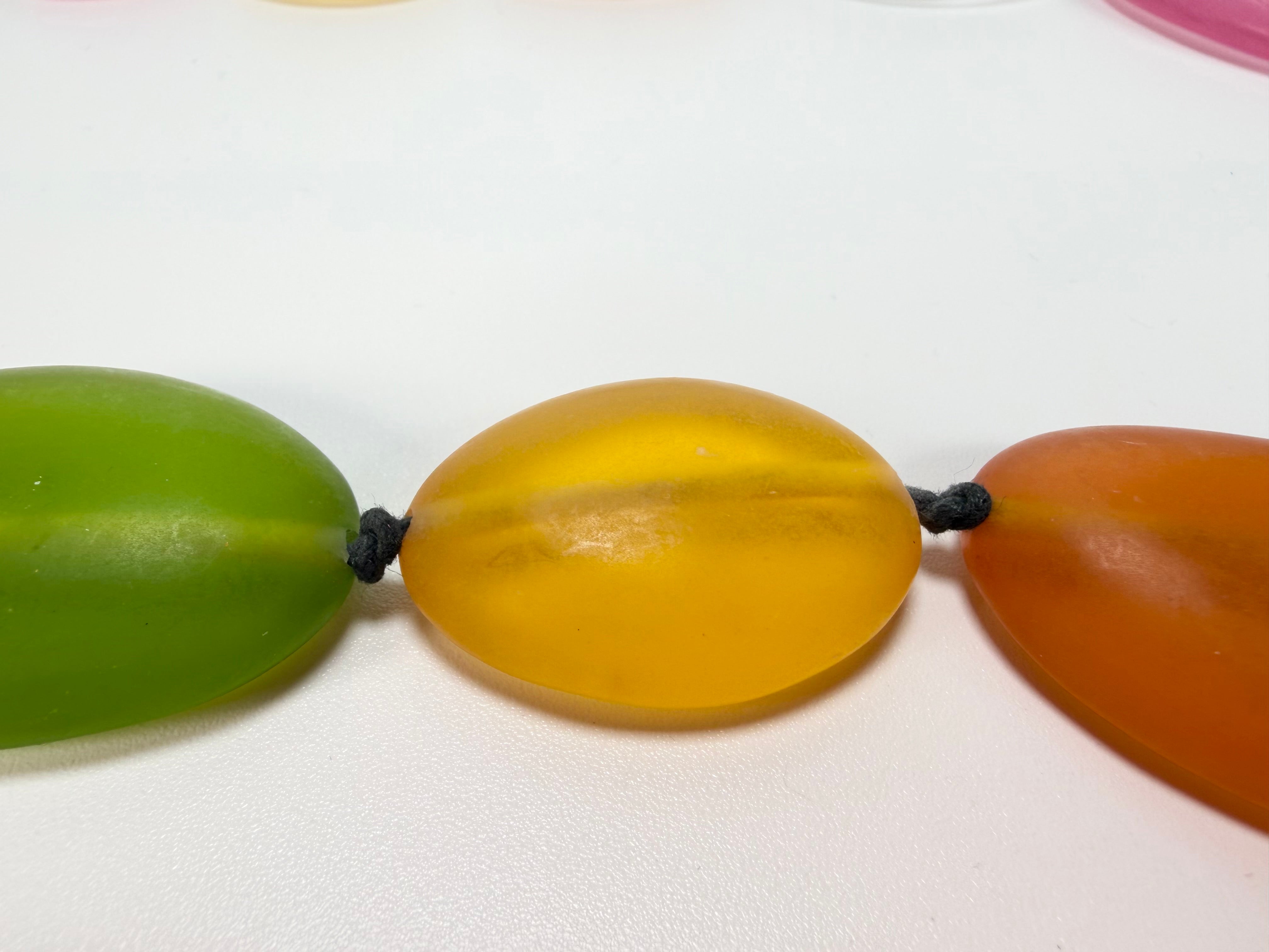 Jackie Brazil "Transparent" Summer Frost Long Flat Riverstones 65cm Necklace ( N3700 )