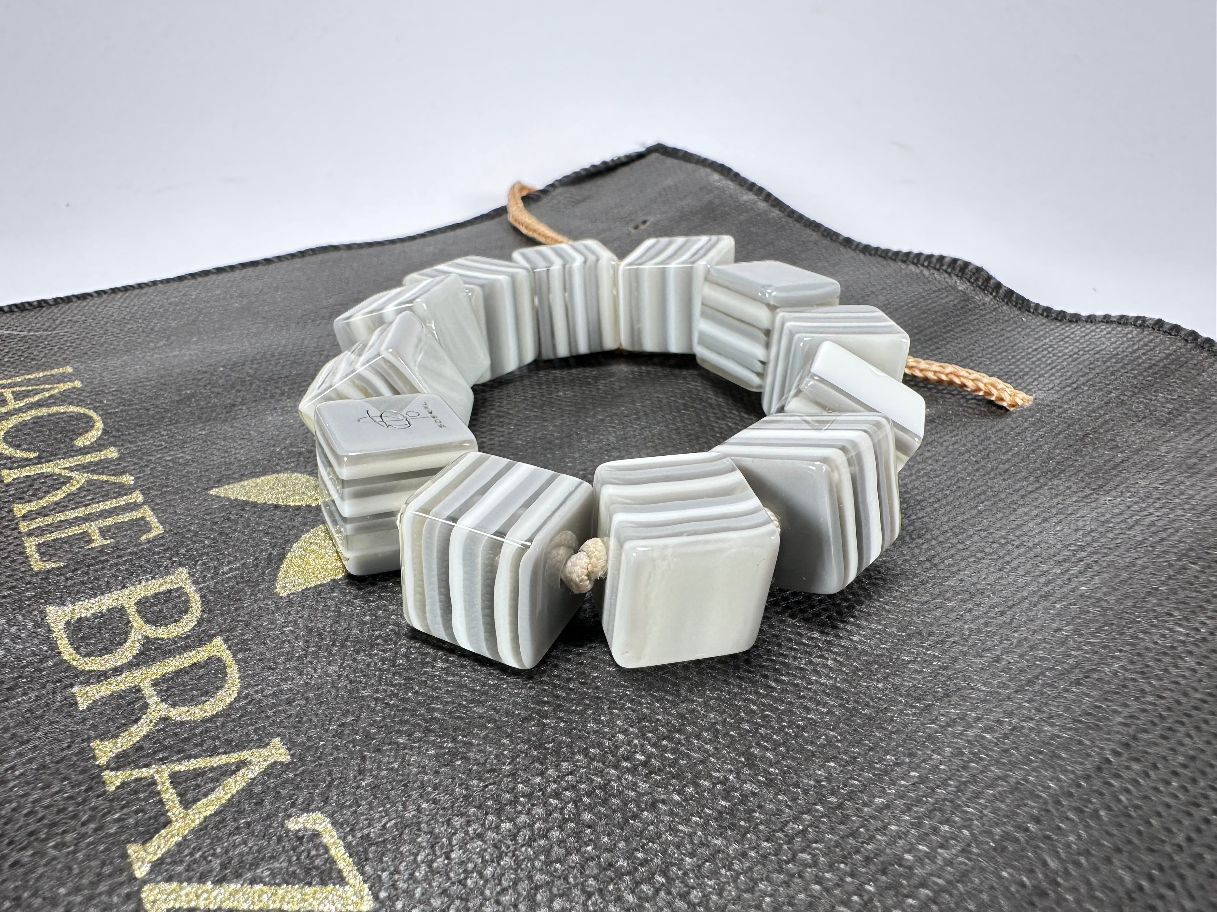 Jackie Brazil "POP" Liquorice Spring Cream Mix Small Cubes Bracelet ( B0224 )