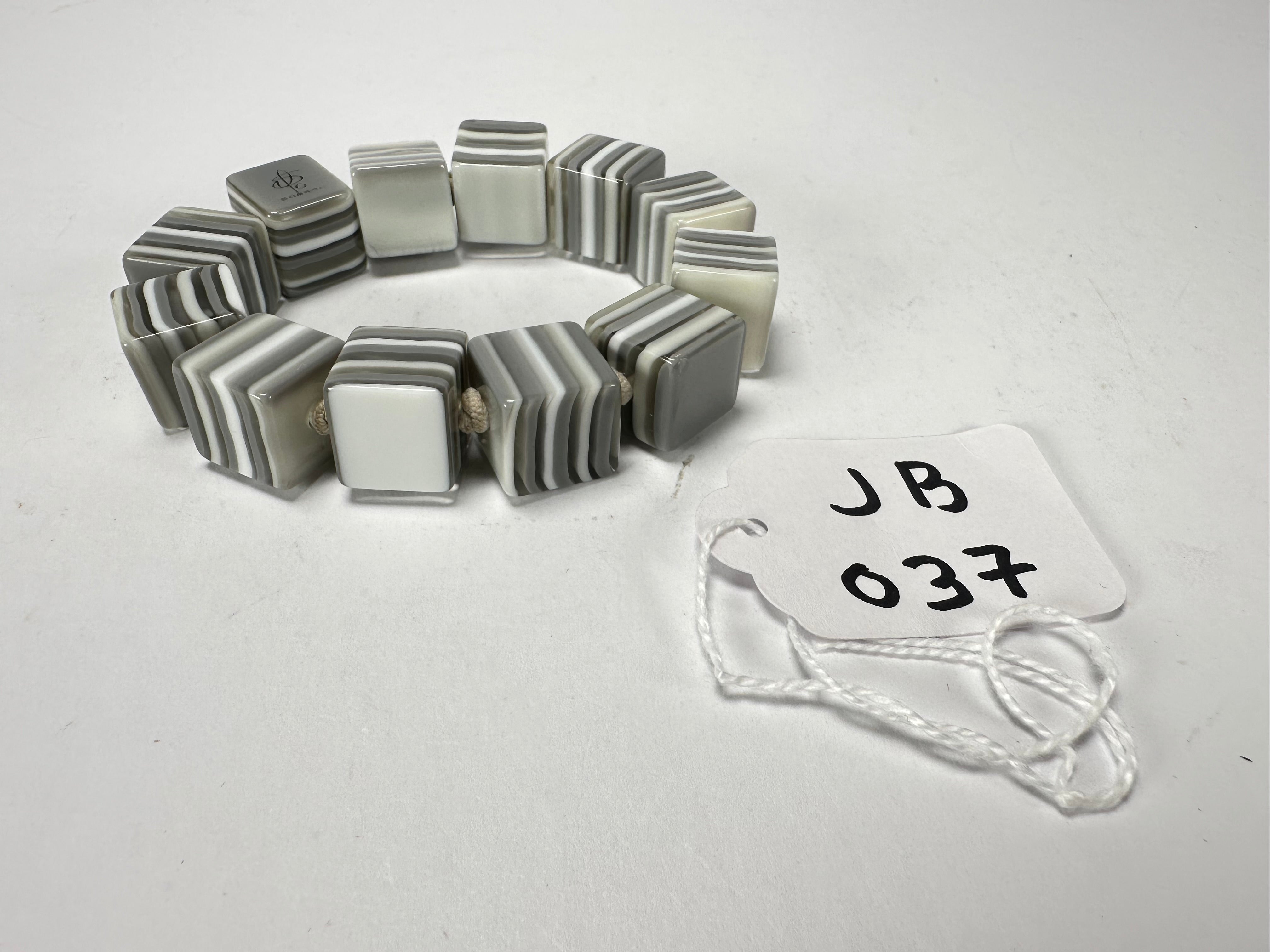 Jackie Brazil "POP" Liquorice Spring Cream Mix Small Cubes Bracelet ( B0224 )