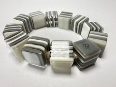 Jackie Brazil "POP" Liquorice Spring Cream Mix Small Cubes Bracelet ( B0224 )