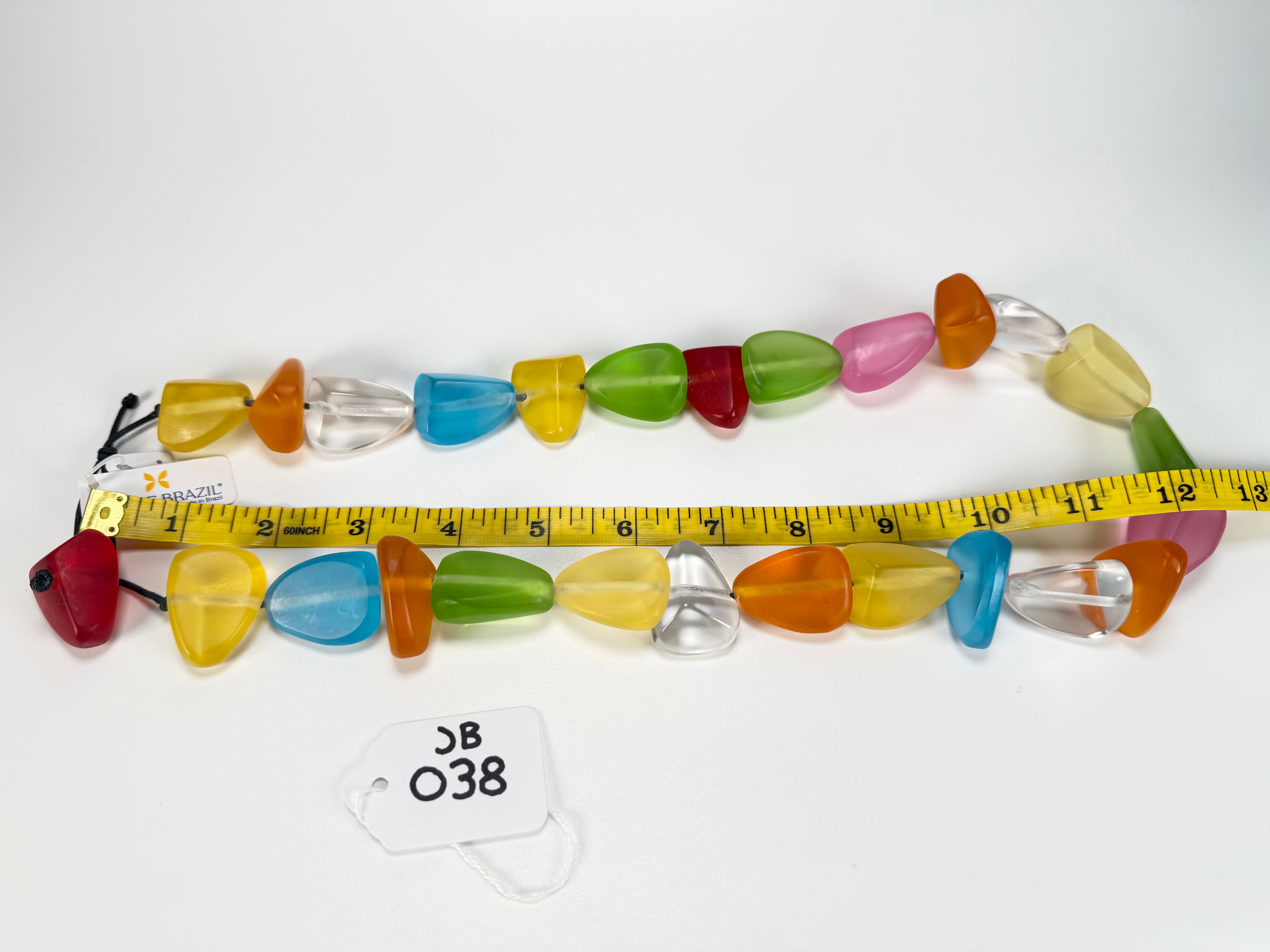 Jackie Brazil "Diamonds" Transparent Summer Frost Flintstone Bone 80cm Necklace ( N0080 )