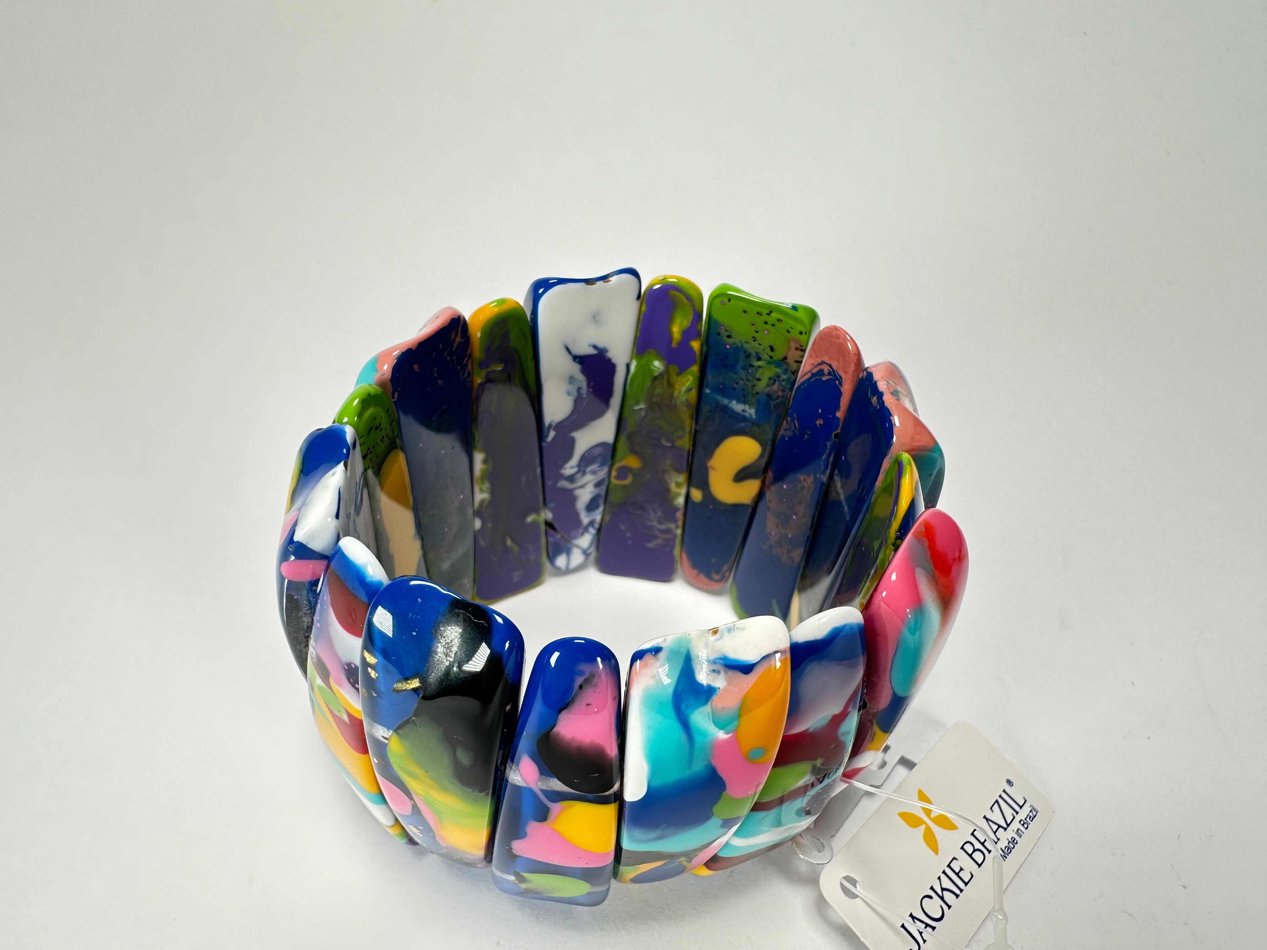 Jackie Brazil "Tulip" Kandinsky Elasticated Bracelet ( B0026 )