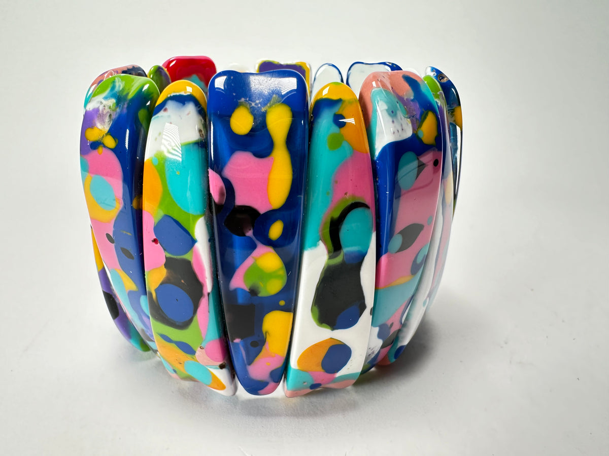 Jackie Brazil "Tulip" Kandinsky Elasticated Bracelet ( B0026 )