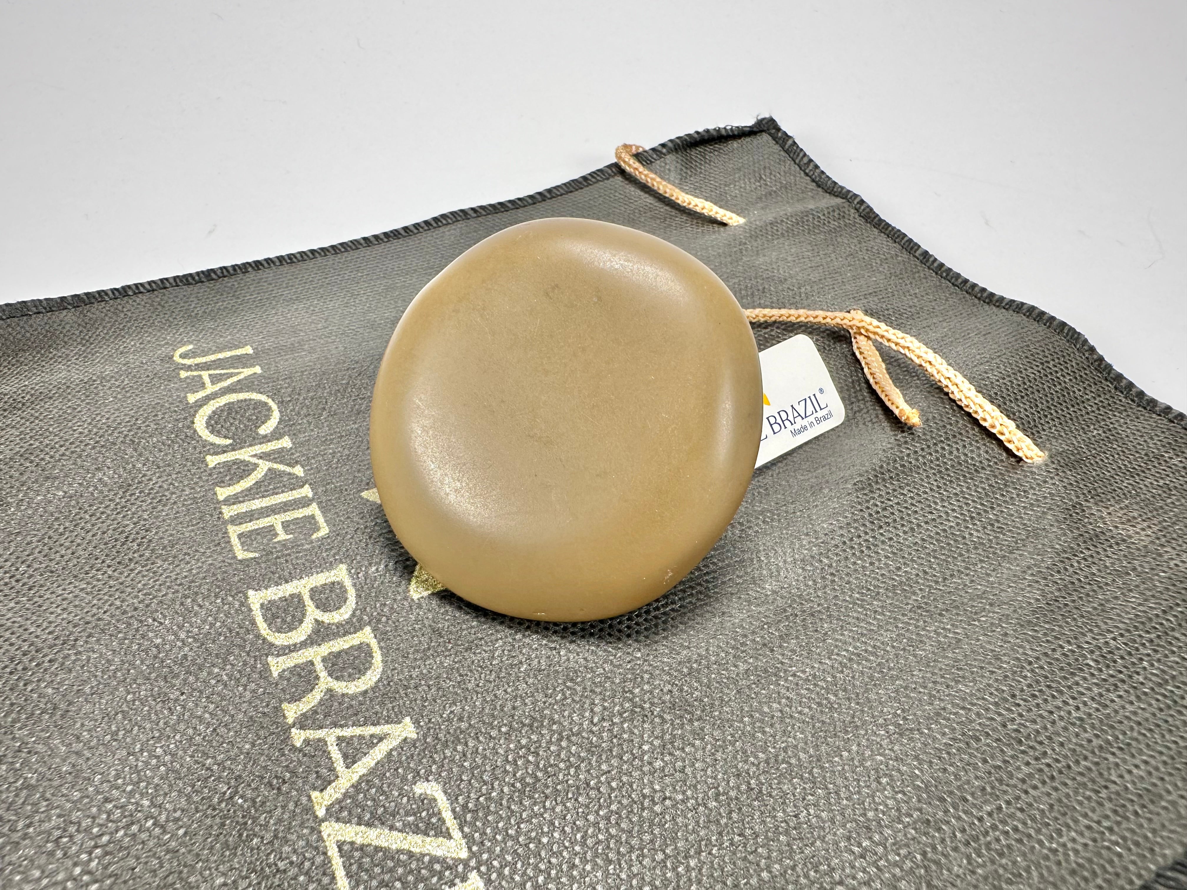 Jackie Brazil "Large Riverstone" Brown Matte 40MM Ring ( R3605 ) Size UK - P / US-7.5