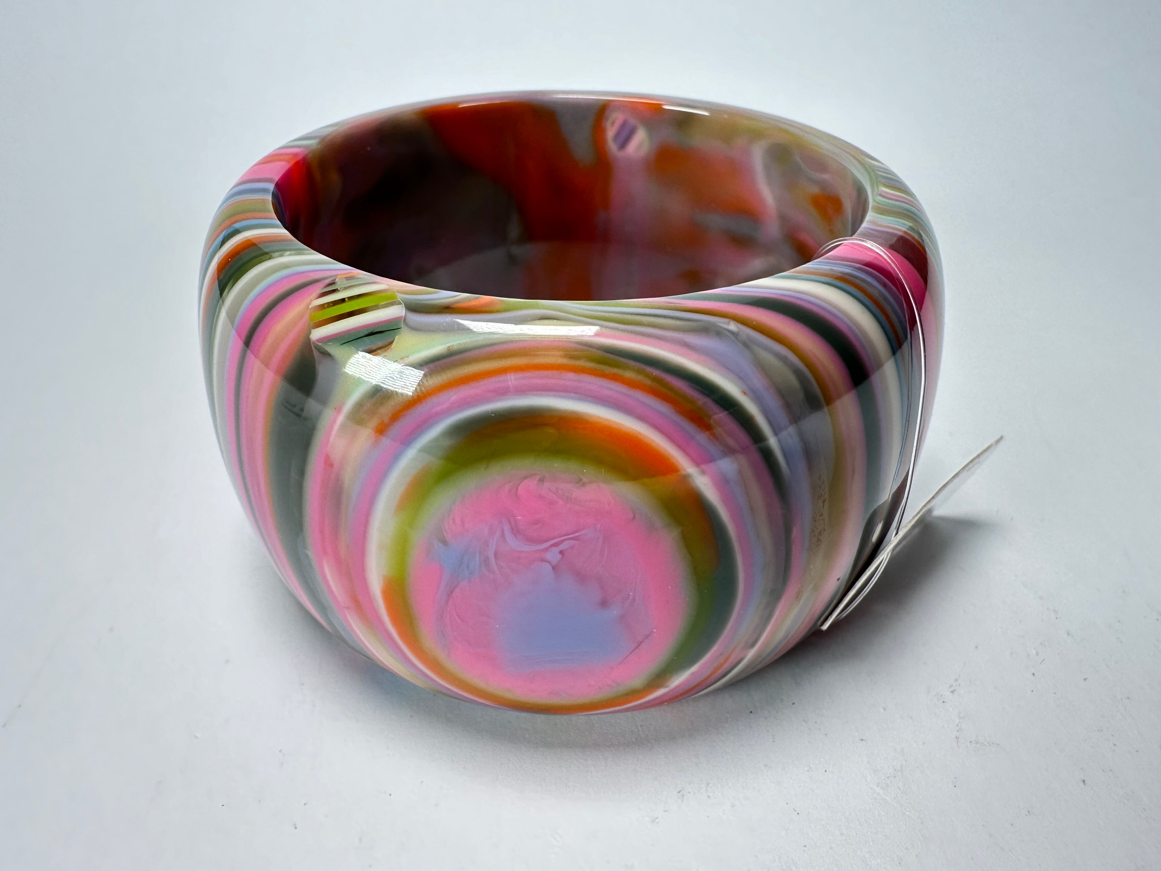 Jackie Brazil "Tiger" Liquorice Allsorts with Cat Eye Mix Colours 5cm Resin Bangle ( B0932 )