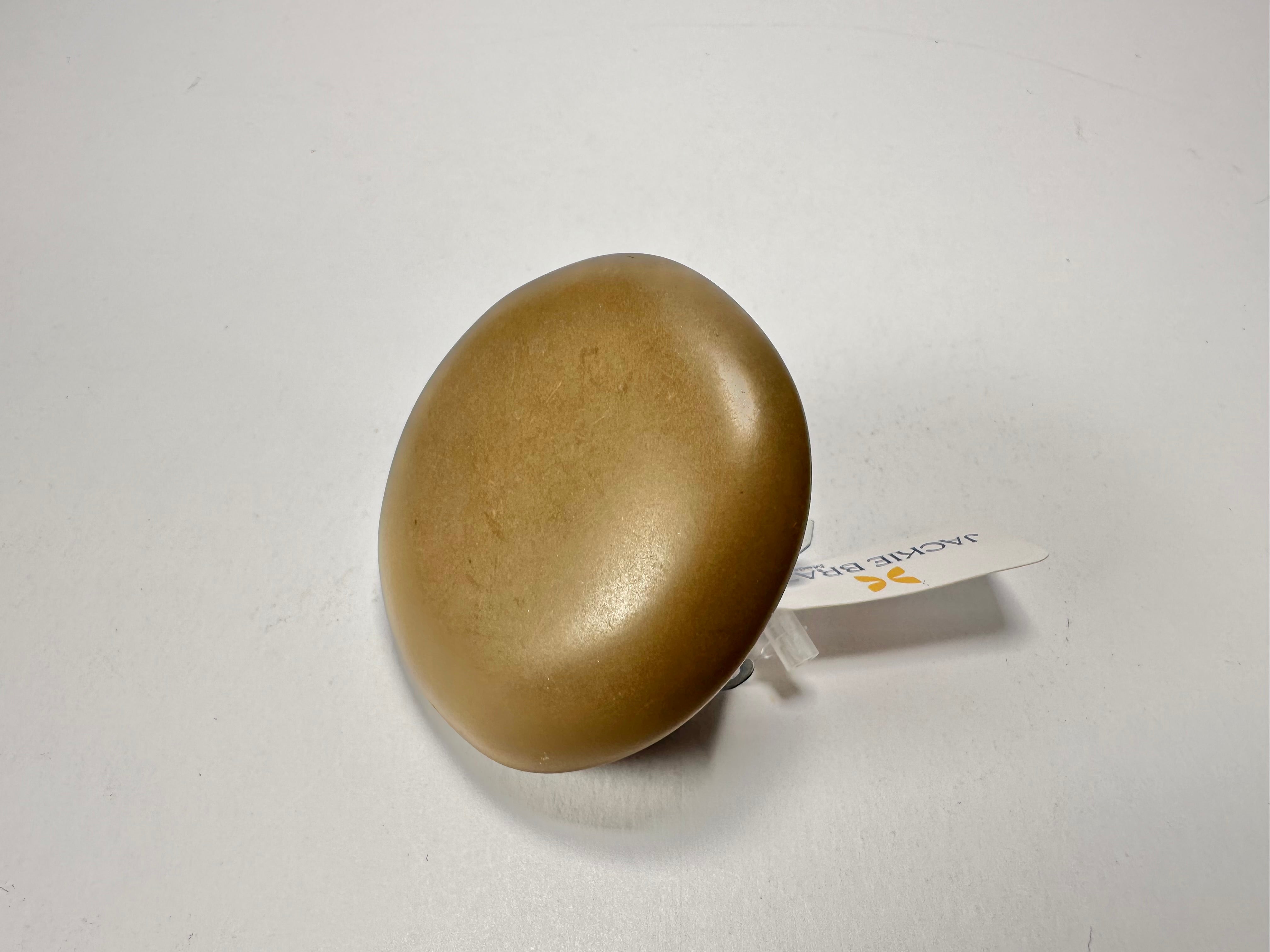 Jackie Brazil "Large Riverstone" Brown Matte 40MM Ring ( R3605 ) Size UK - P / US-7.5