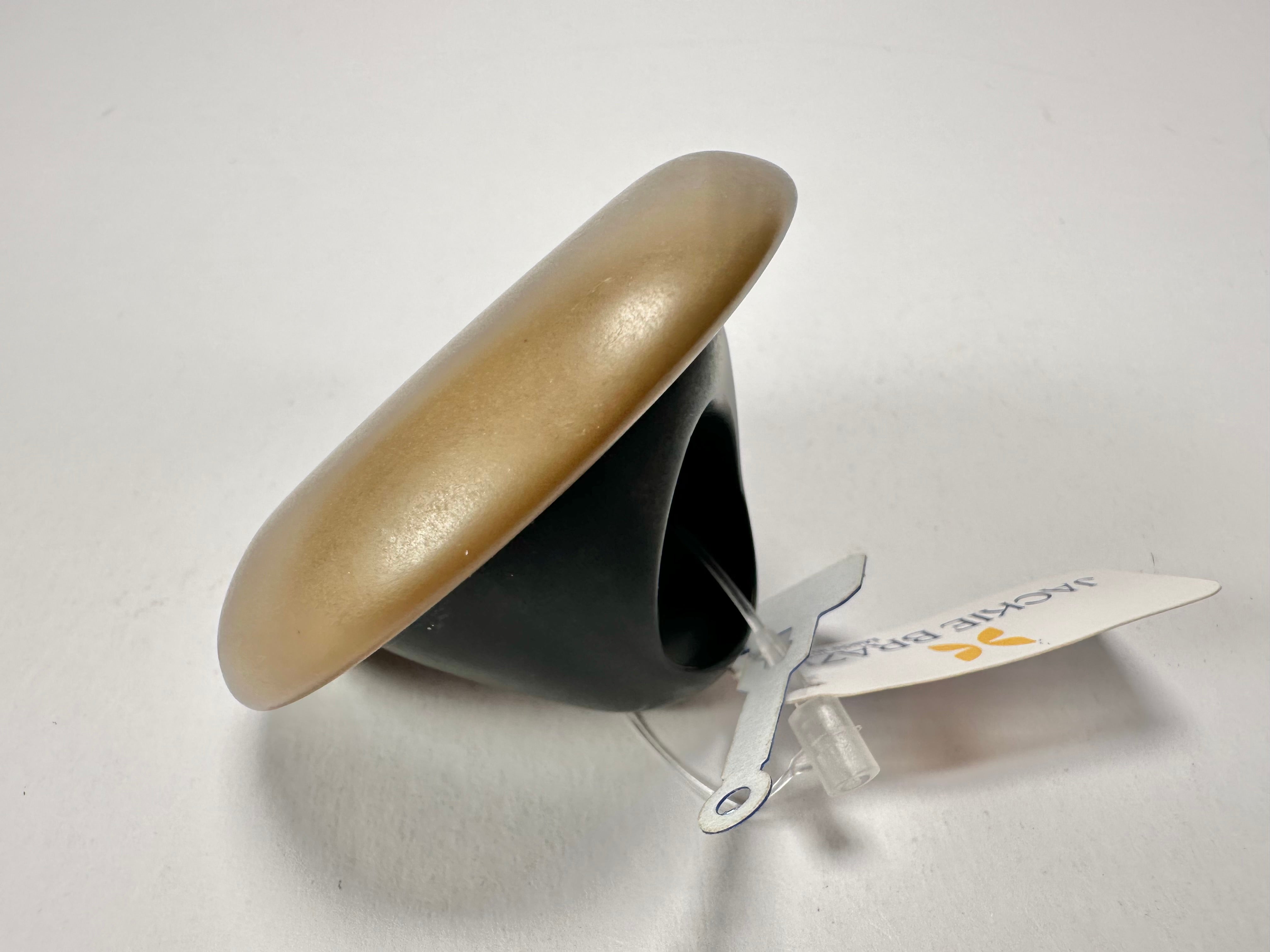 Jackie Brazil "Large Riverstone" Brown Matte 40MM Ring ( R3605 ) Size UK - P / US-7.5