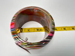 Jackie Brazil "Tiger" Liquorice Allsorts with Cat Eye Mix Colours 5cm Resin Bangle ( B0932 )