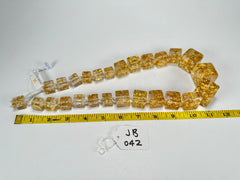 Jackie Brazil "Gold Flakes" Mix Size Liquorice Cubes Resin Necklace ( N3343 )