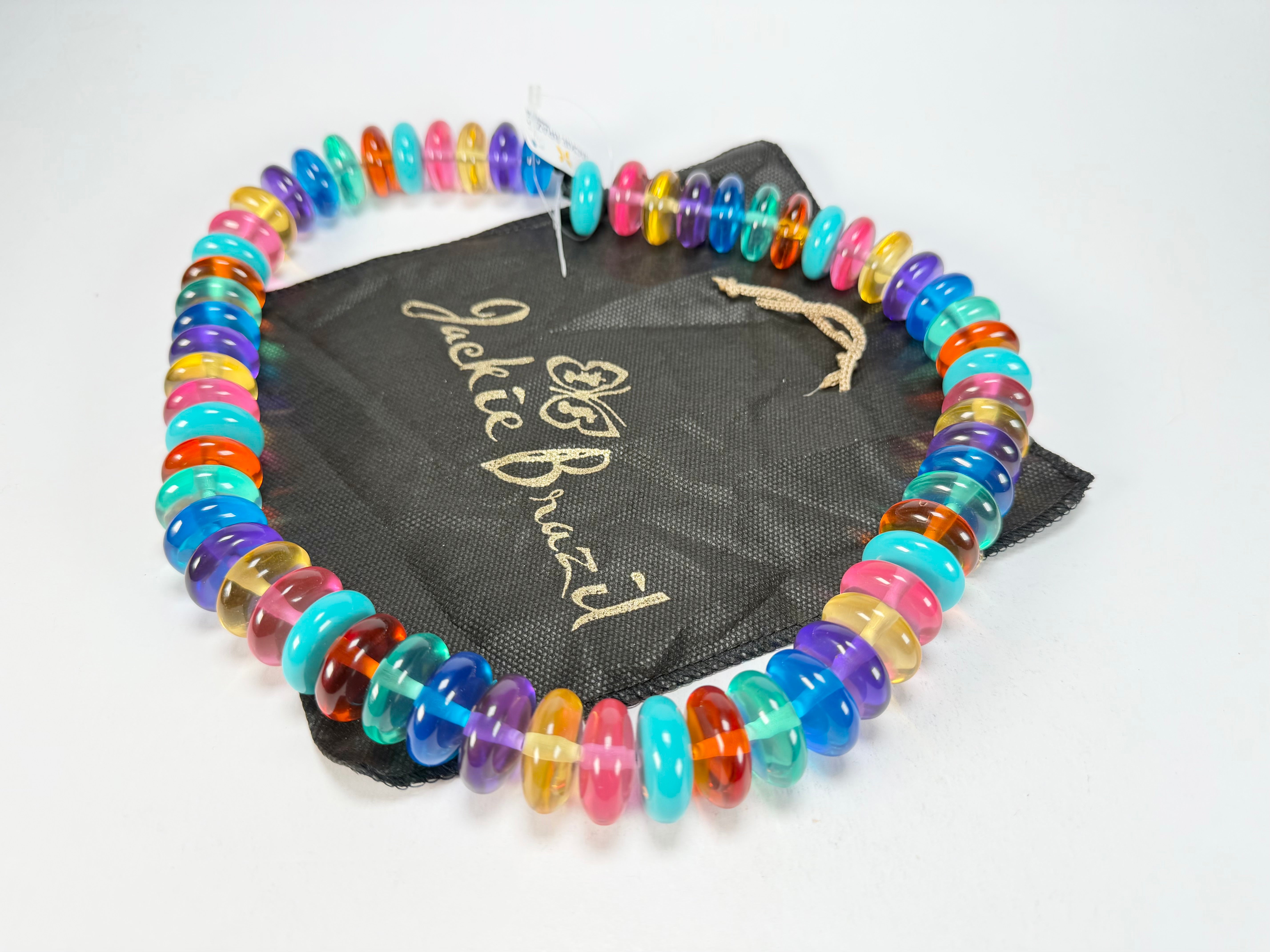 Jackie Brazil "Ana" Transparent Summer Mix Resin Wheels 70cm Necklace ( N0044 )