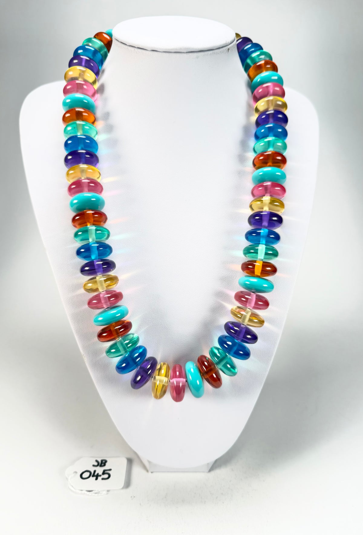 Jackie Brazil "Ana" Transparent Summer Mix Resin Wheels 70cm Necklace ( N0044 )