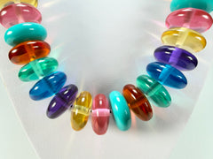 Jackie Brazil "Ana" Transparent Summer Mix Resin Wheels 70cm Necklace ( N0044 )