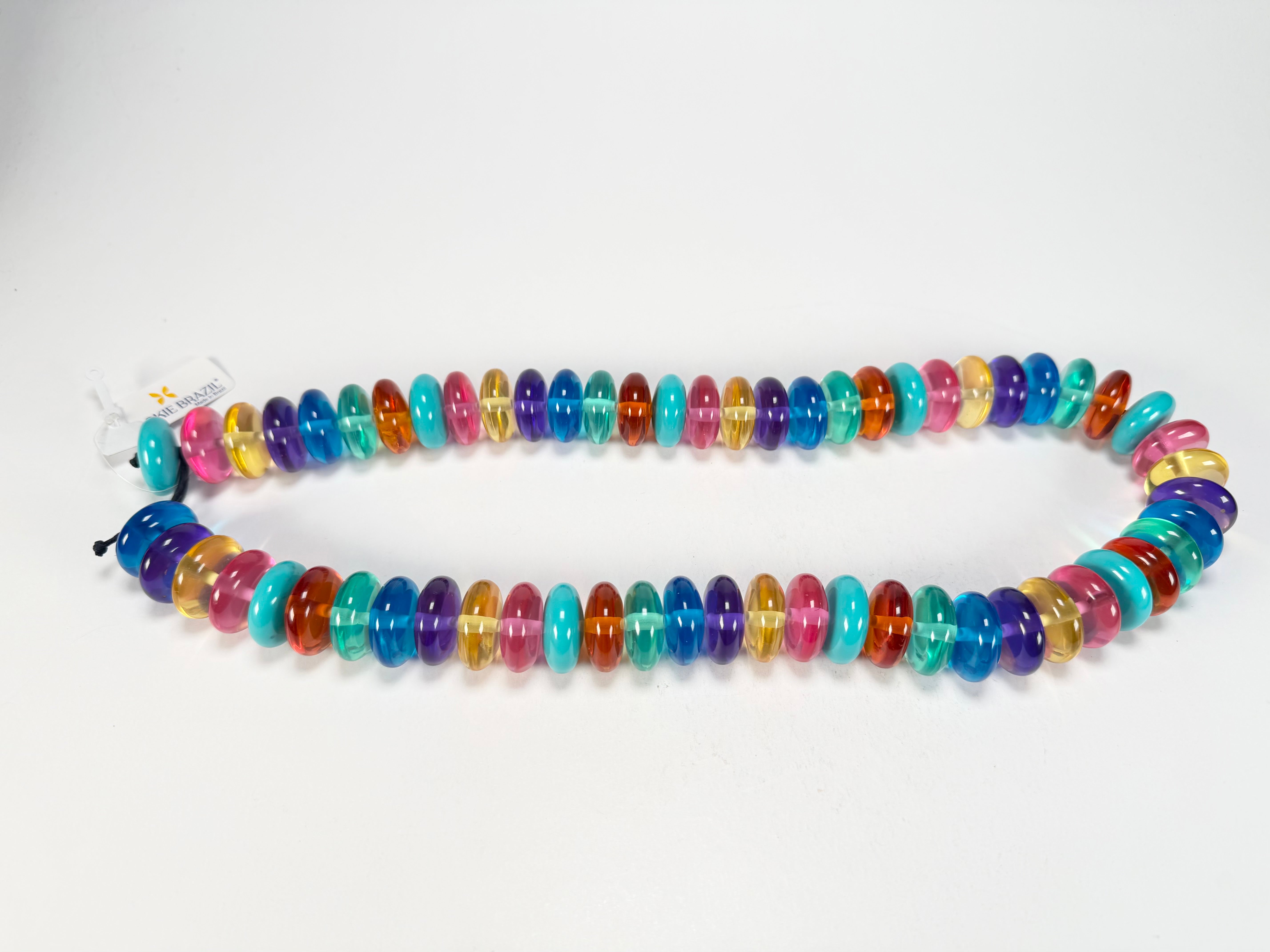 Jackie Brazil "Ana" Transparent Summer Mix Resin Wheels 70cm Necklace ( N0044 )