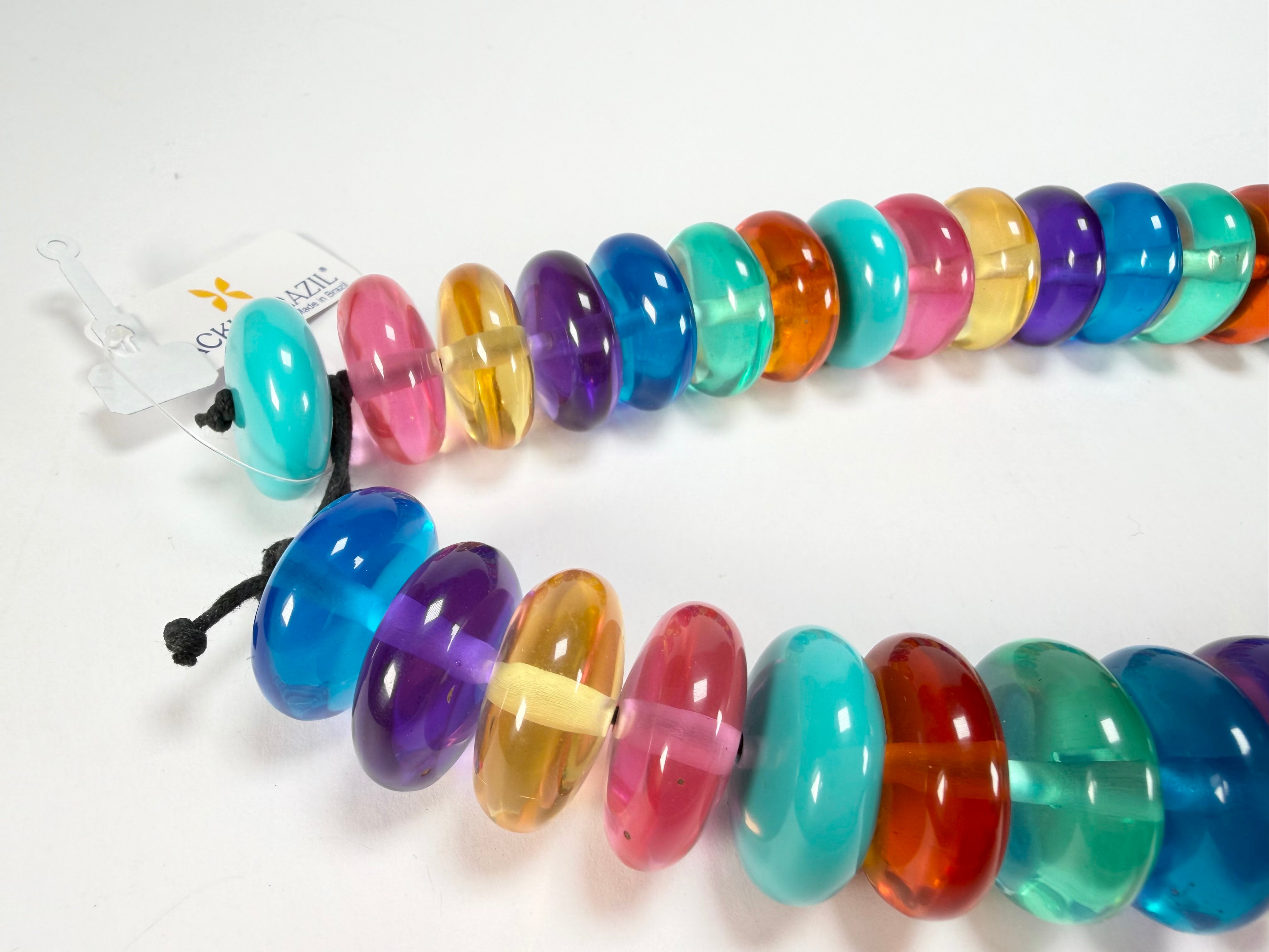 Jackie Brazil "Ana" Transparent Summer Mix Resin Wheels 70cm Necklace ( N0044 )