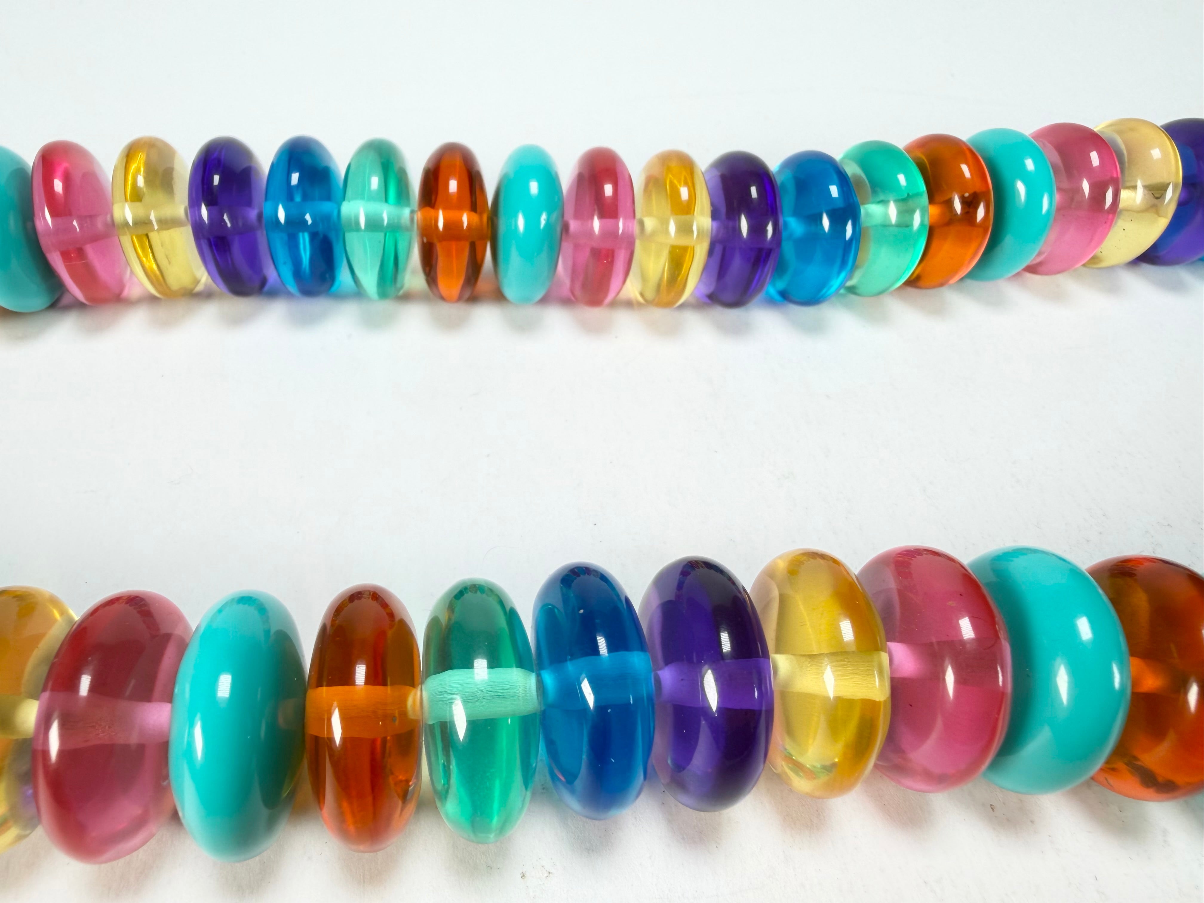 Jackie Brazil "Ana" Transparent Summer Mix Resin Wheels 70cm Necklace ( N0044 )