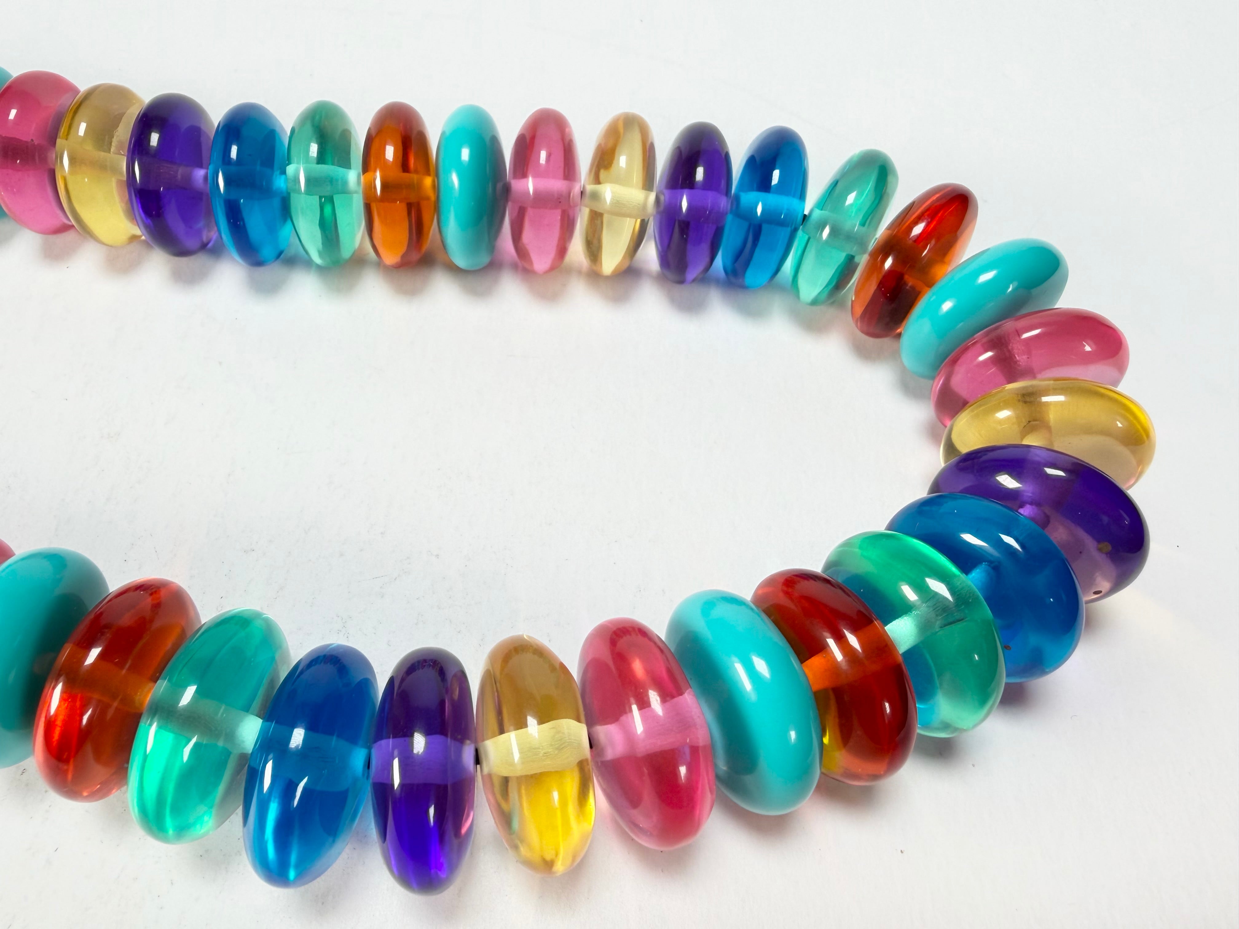 Jackie Brazil "Ana" Transparent Summer Mix Resin Wheels 70cm Necklace ( N0044 )